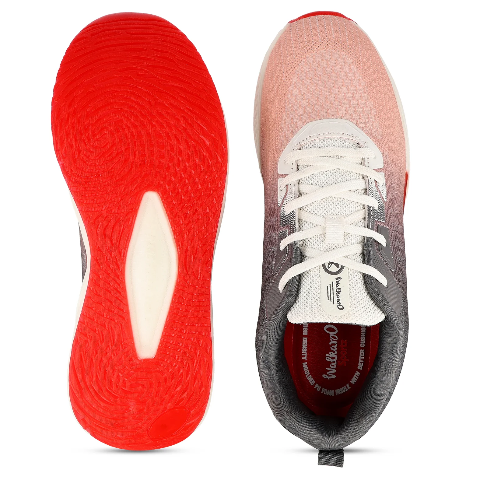 Men's Lace-up Sports Shoes - WS9119 White Red - Image 2