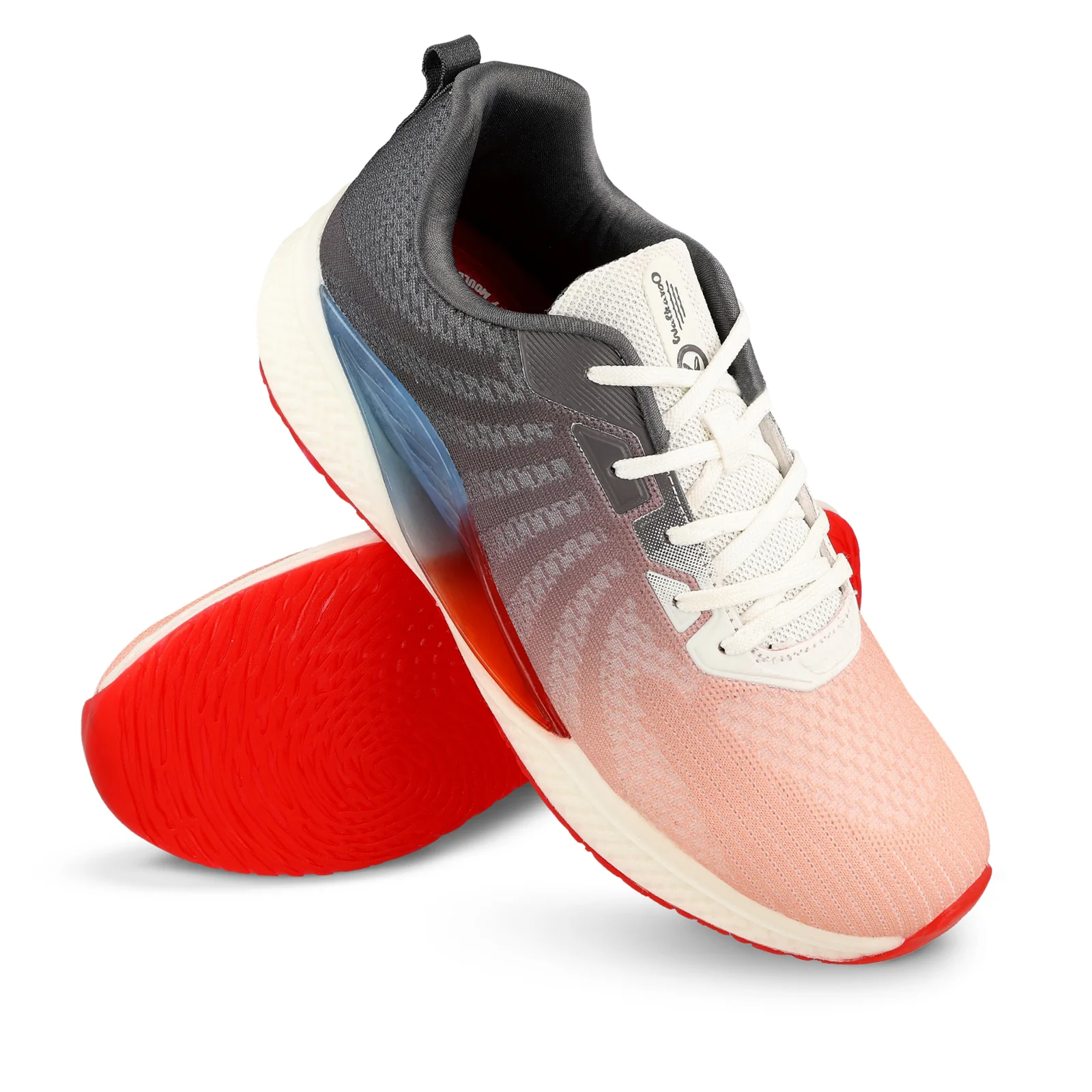 Men's Lace-up Sports Shoes - WS9119 White Red - Image 8