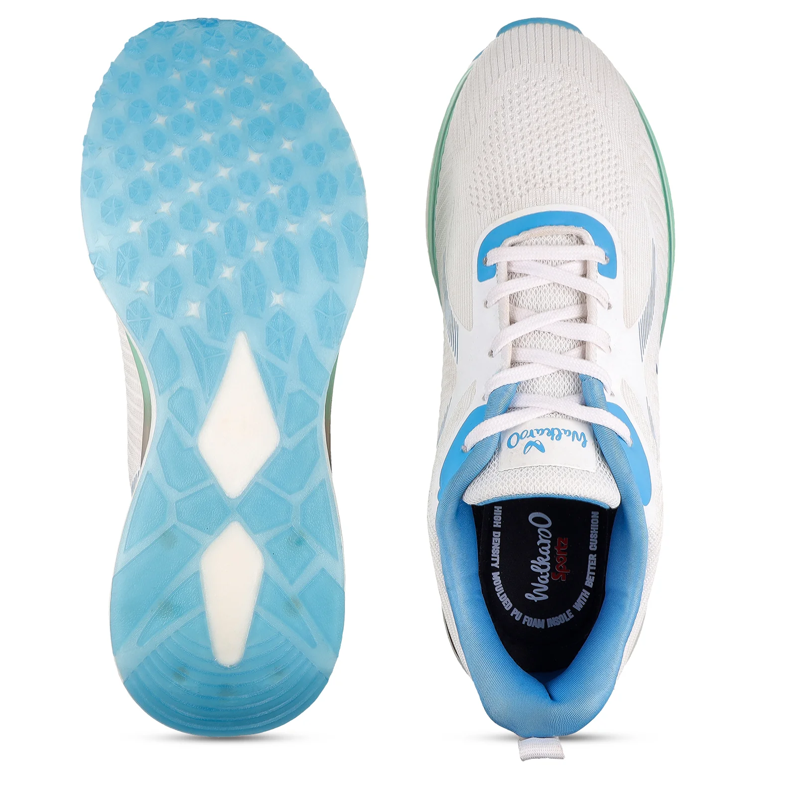 Men's Lace-up Sports Shoes - WS9122 White Turquoise - Image 3