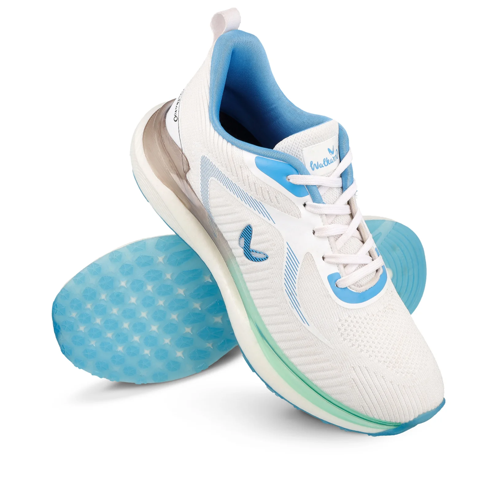 Men's Lace-up Sports Shoes - WS9122 White Turquoise - Image 9