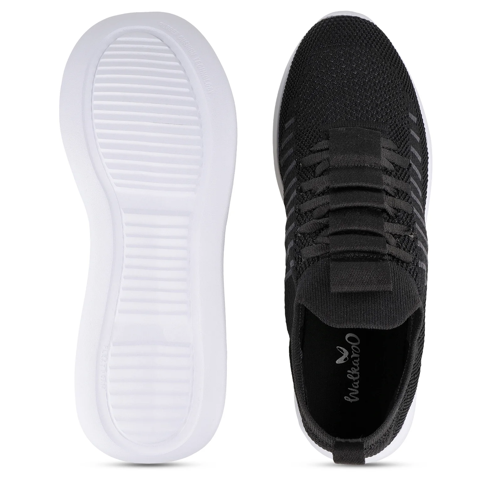 Walkaroo Men Lace-up Sock Shoes - WS9507 Black - Image 2