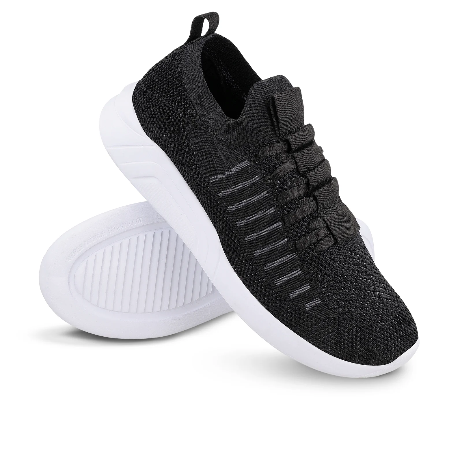 Walkaroo Men Lace-up Sock Shoes - WS9507 Black - Image 7