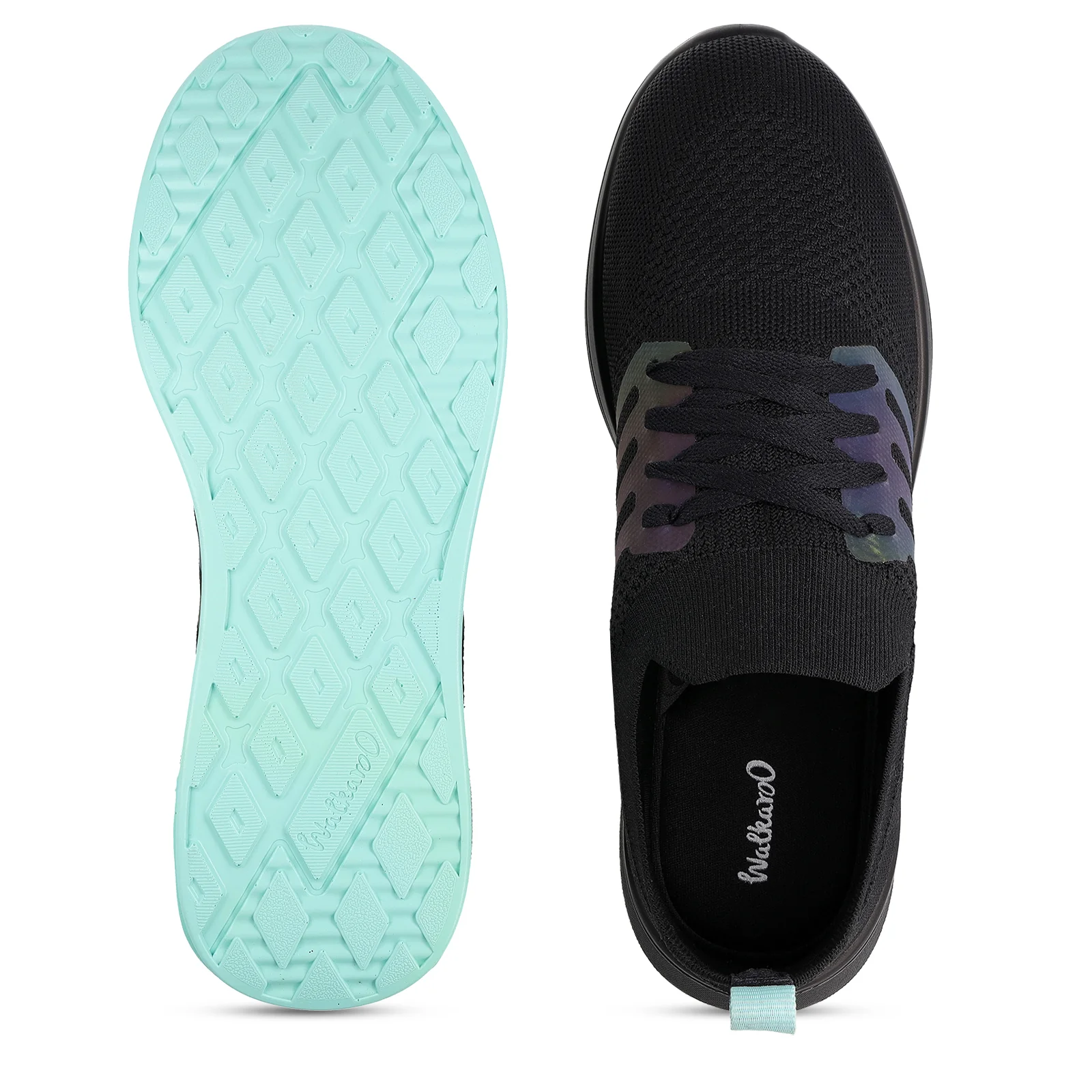 Walkaroo Men Walking and Washable Shoes - XS9771 Black Mint - Image 2