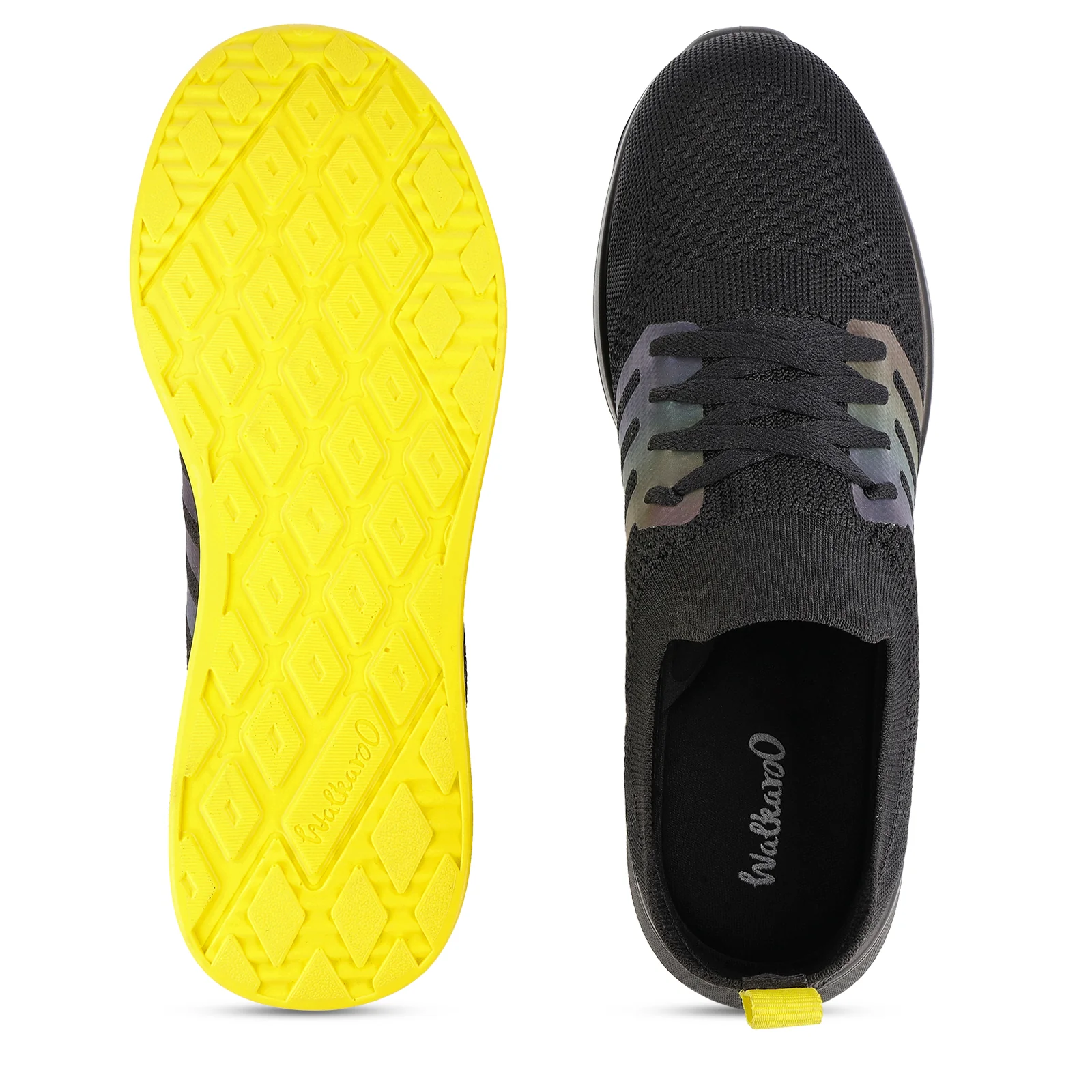 Walkaroo Men Walking and Washable Shoes - XS9771 Black Yellow - Image 2
