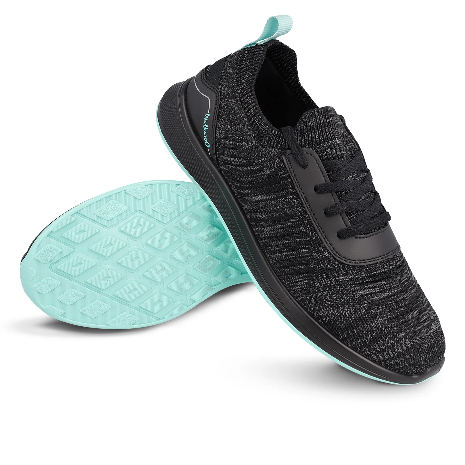 Walkaroo Men Walking and washable Shoes- XS9772 Black Mint - Image 8