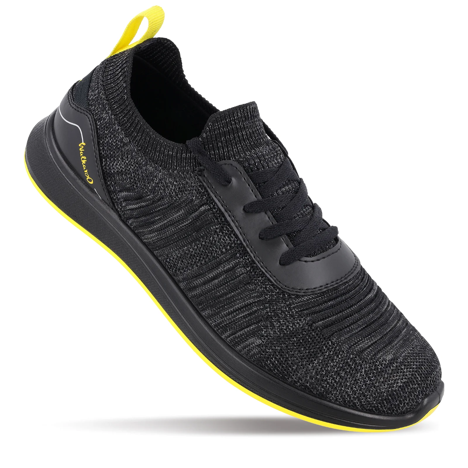 Walkaroo Men Walking and Washable Shoes- XS9772 Black Yellow - Image 3