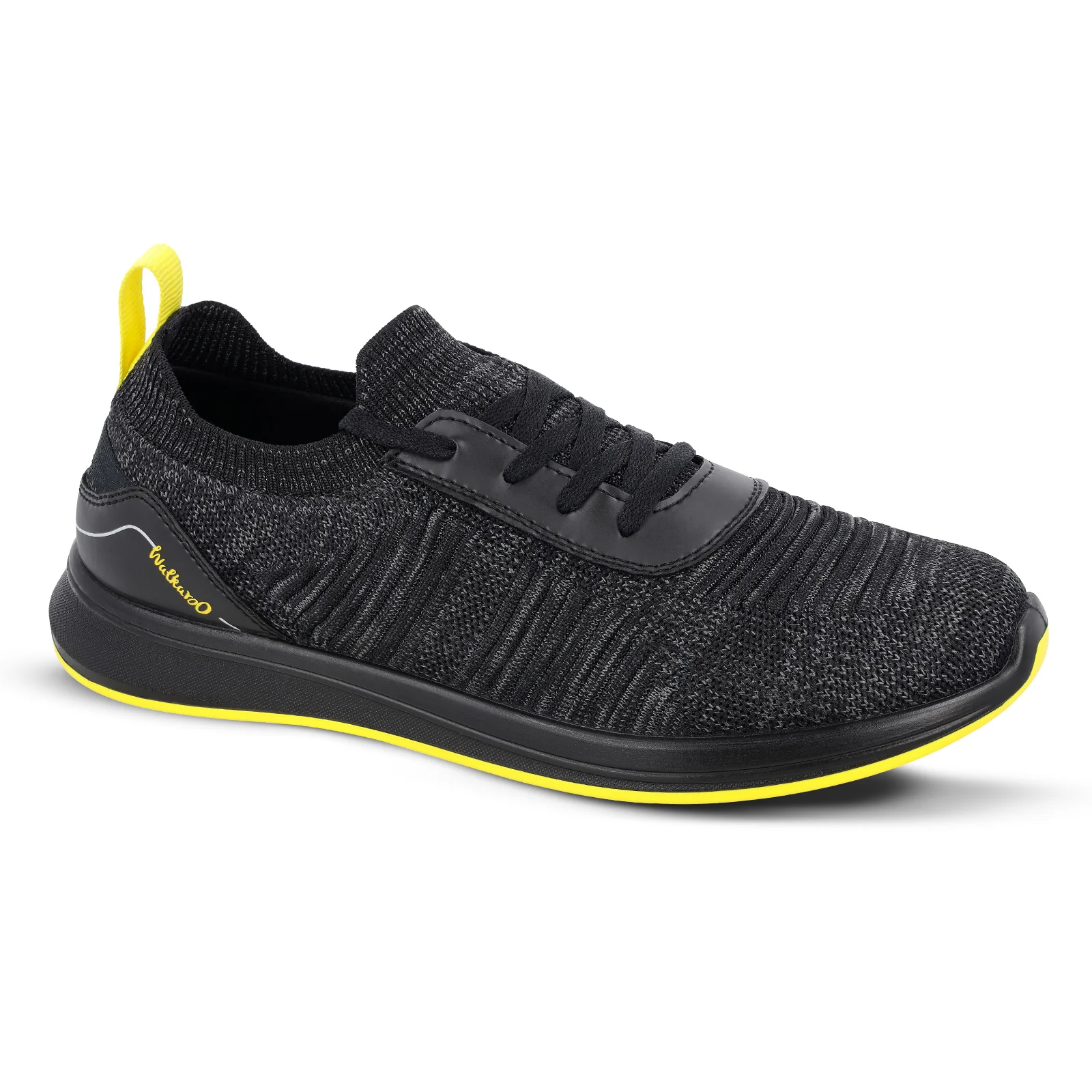 Walkaroo Men Walking and Washable Shoes- XS9772 Black Yellow - Image 4