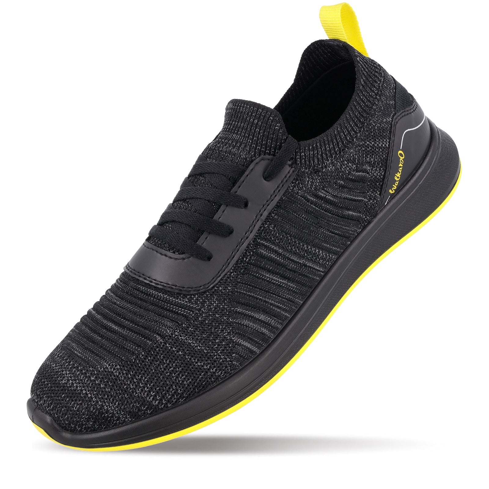 Walkaroo Men Walking and Washable Shoes- XS9772 Black Yellow - Image 7
