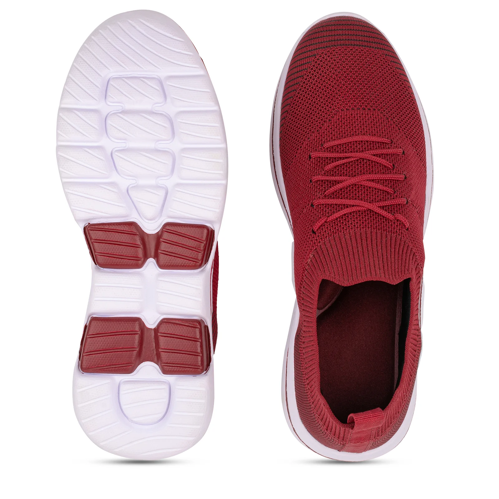 Walkaroo Womens Melange Sock Shoes - XS9830 Maroon - Image 2