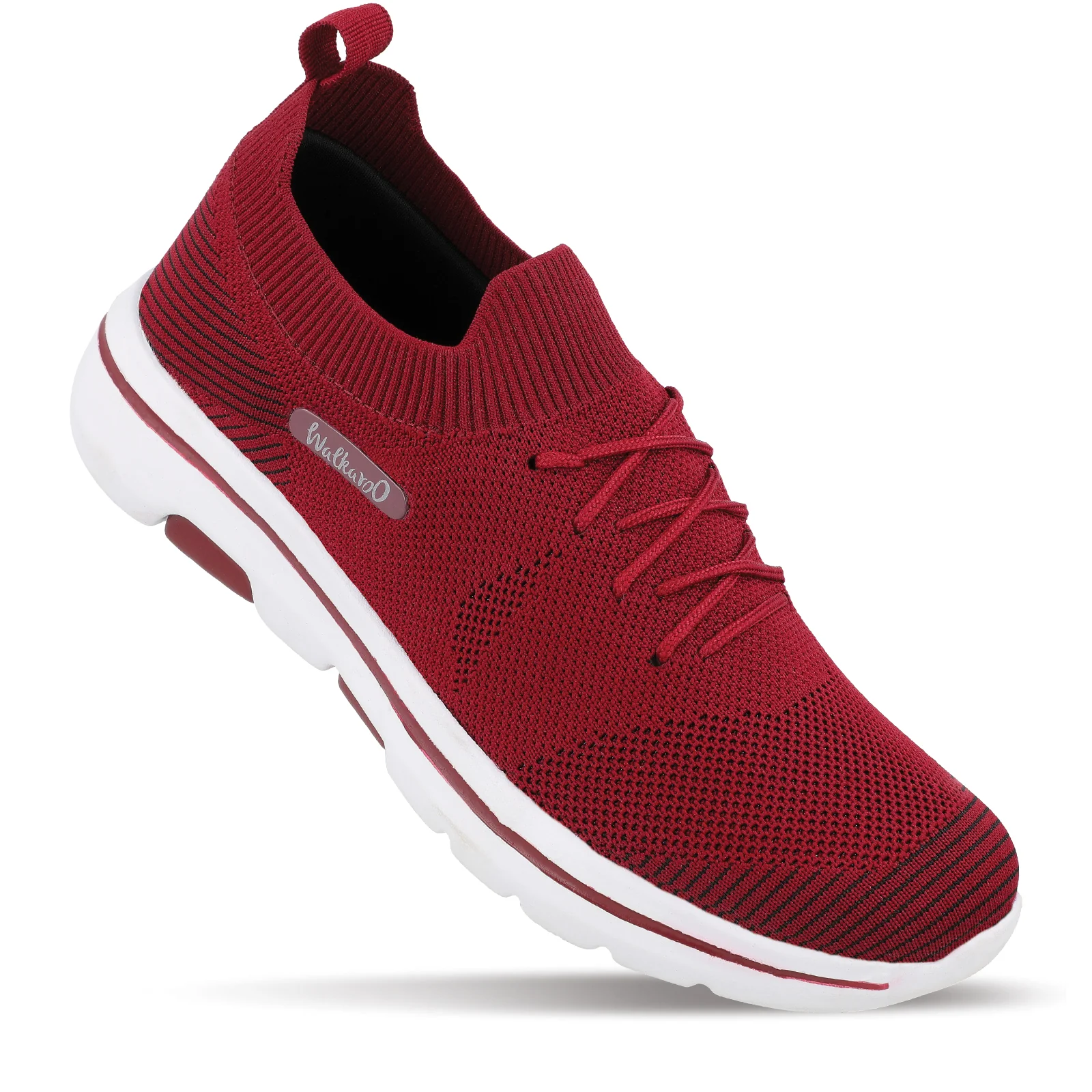 Walkaroo Womens Melange Sock Shoes - XS9830 Maroon - Image 3