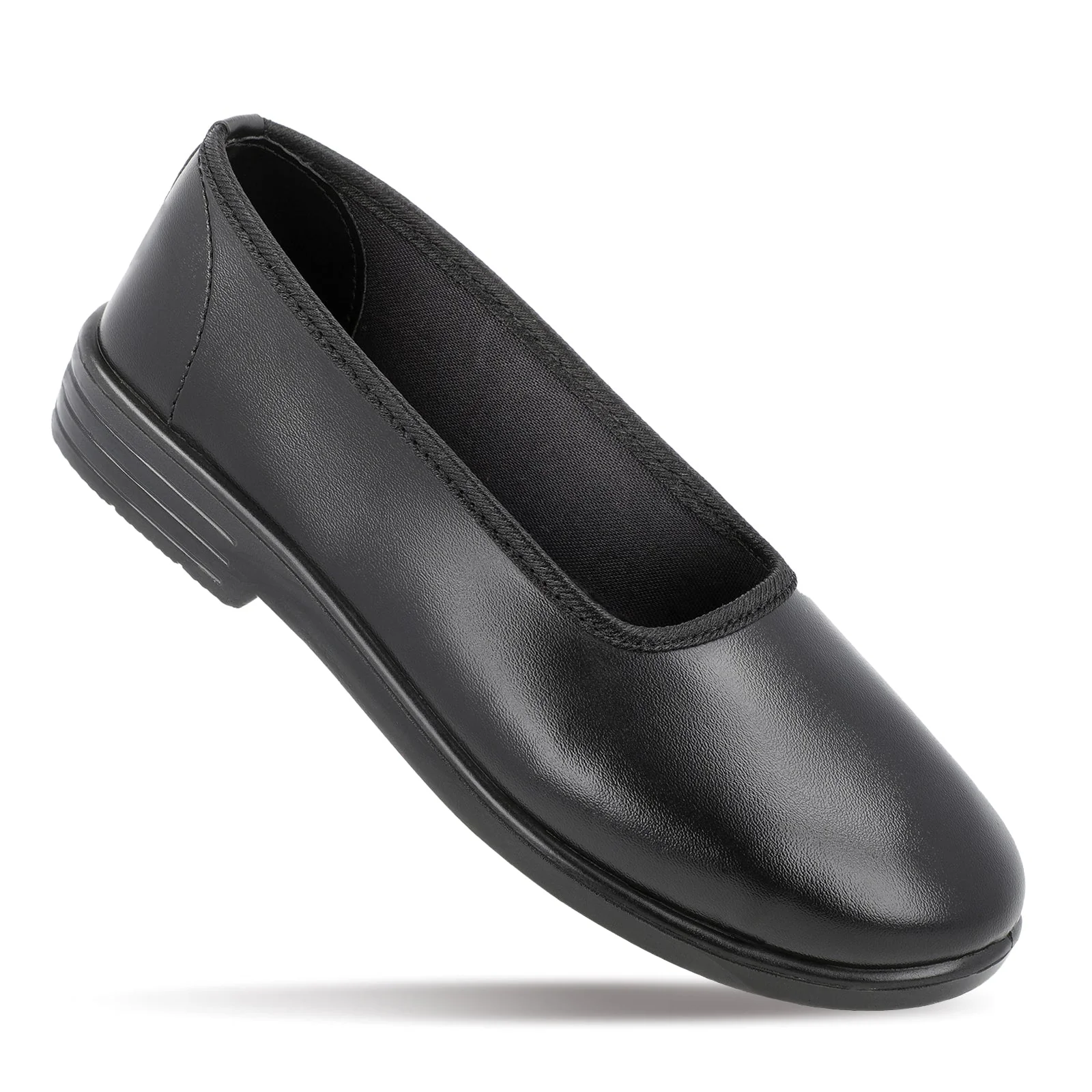 Senior Girls Slip-On School Shoes - WV551 Black - Image 3