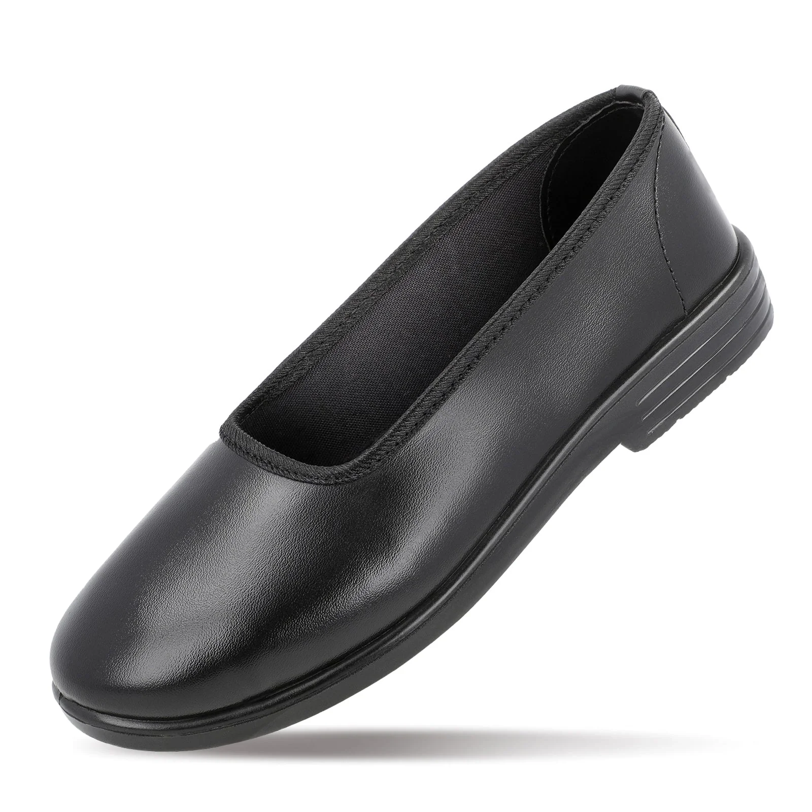 Senior Girls Slip-On School Shoes - WV551 Black - Image 5