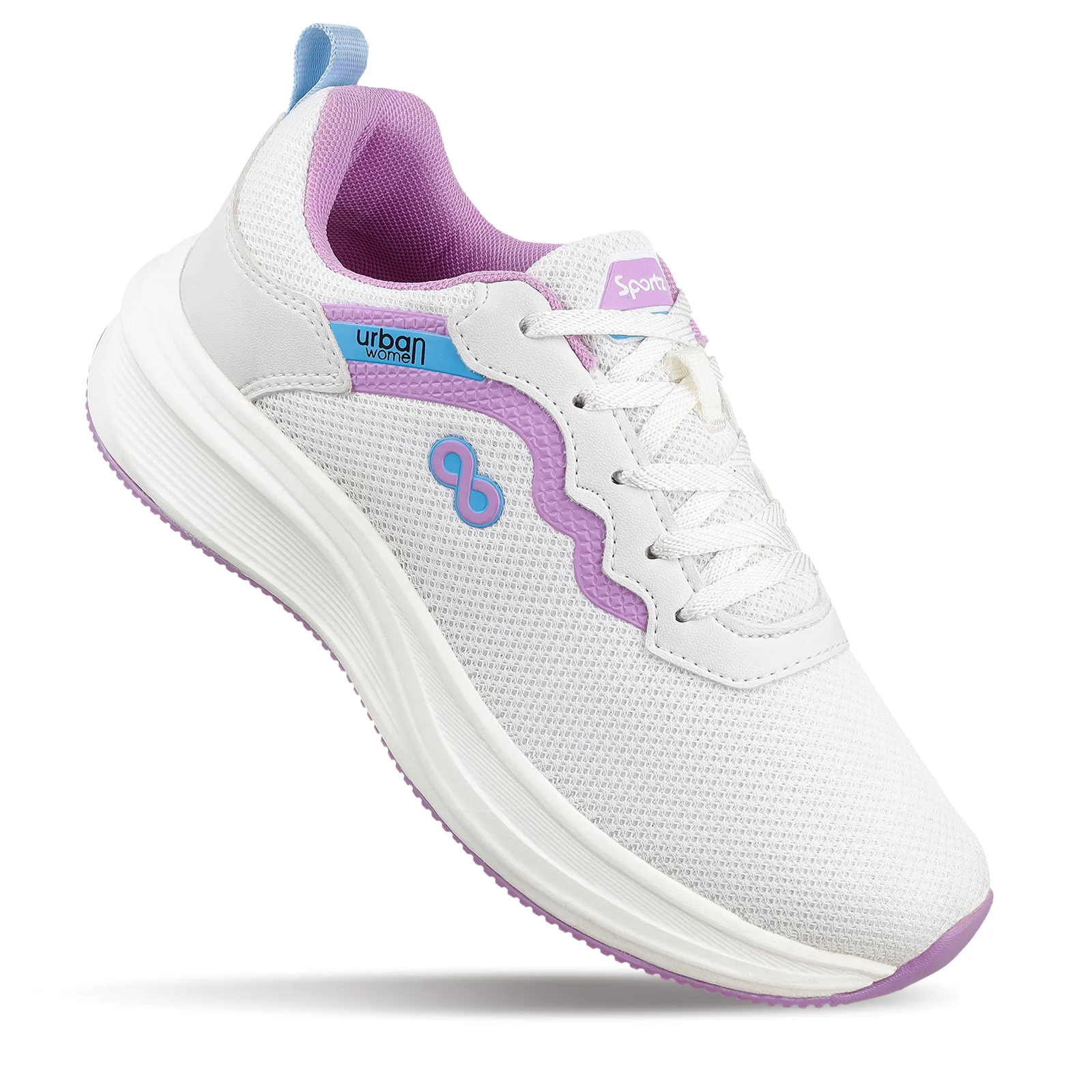 URBAN Women's Lace-up Sports Shoe - WS9919 White - Image 3