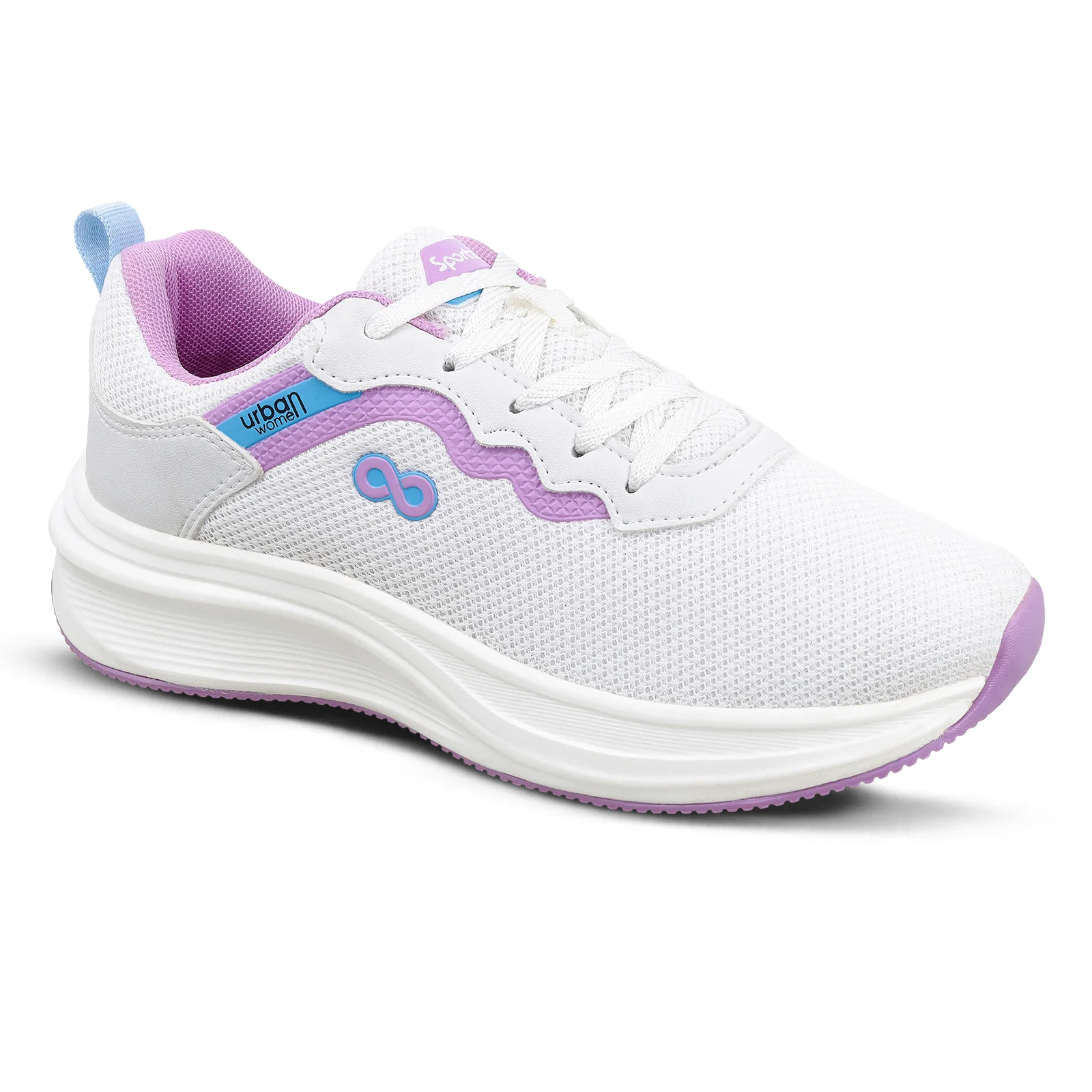 URBAN Women's Lace-up Sports Shoe - WS9919 White - Image 4