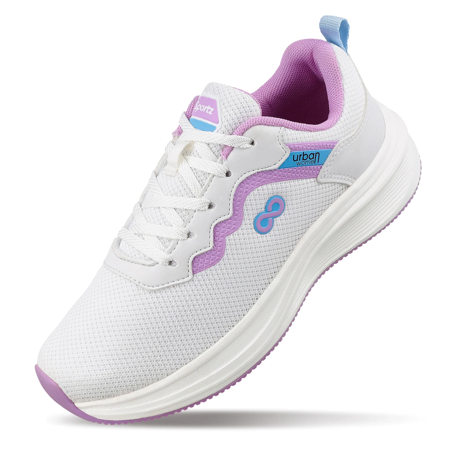 URBAN Women's Lace-up Sports Shoe - WS9919 White - Image 7