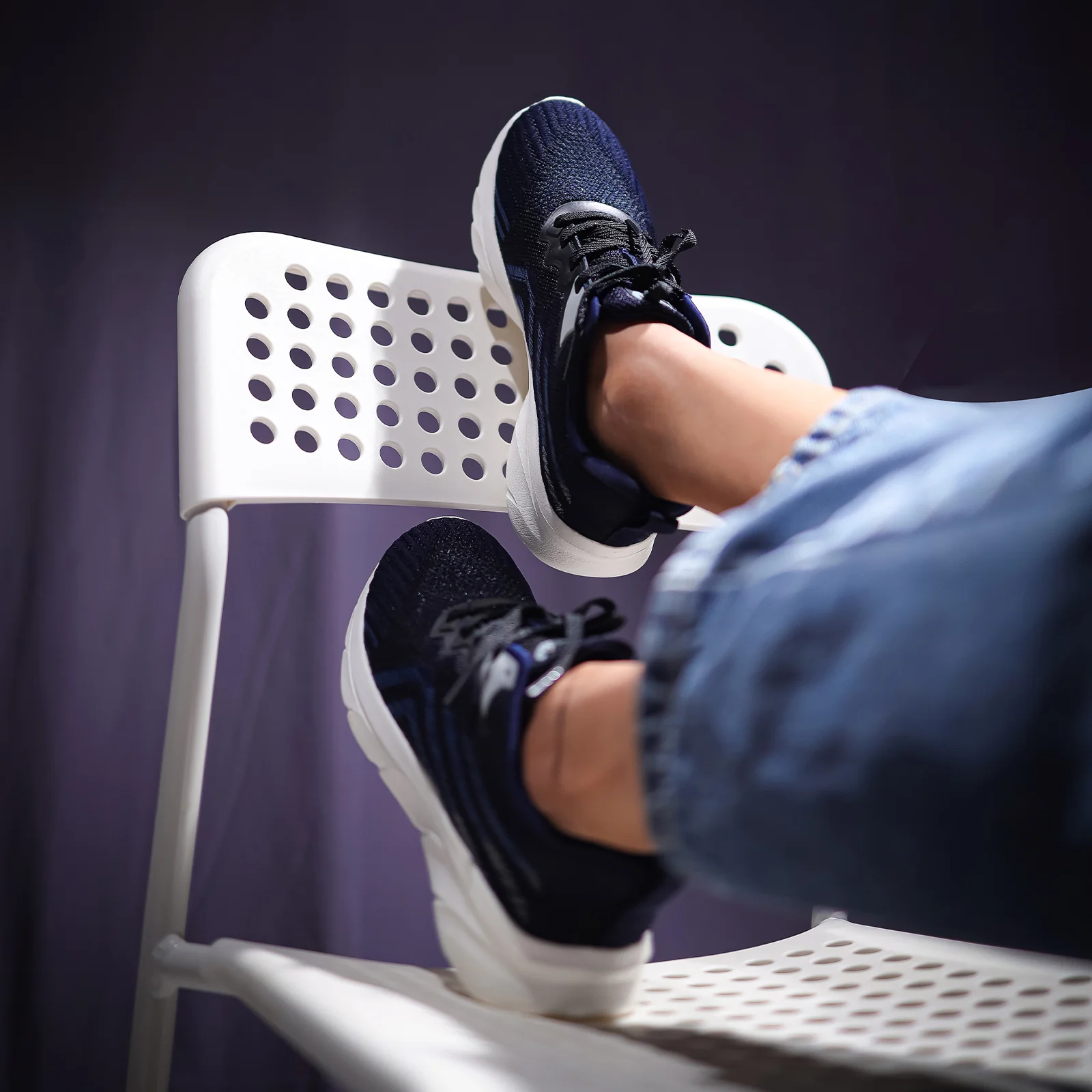 Women's Life Style Shoes - WS97093 Navy Blue - Image 3