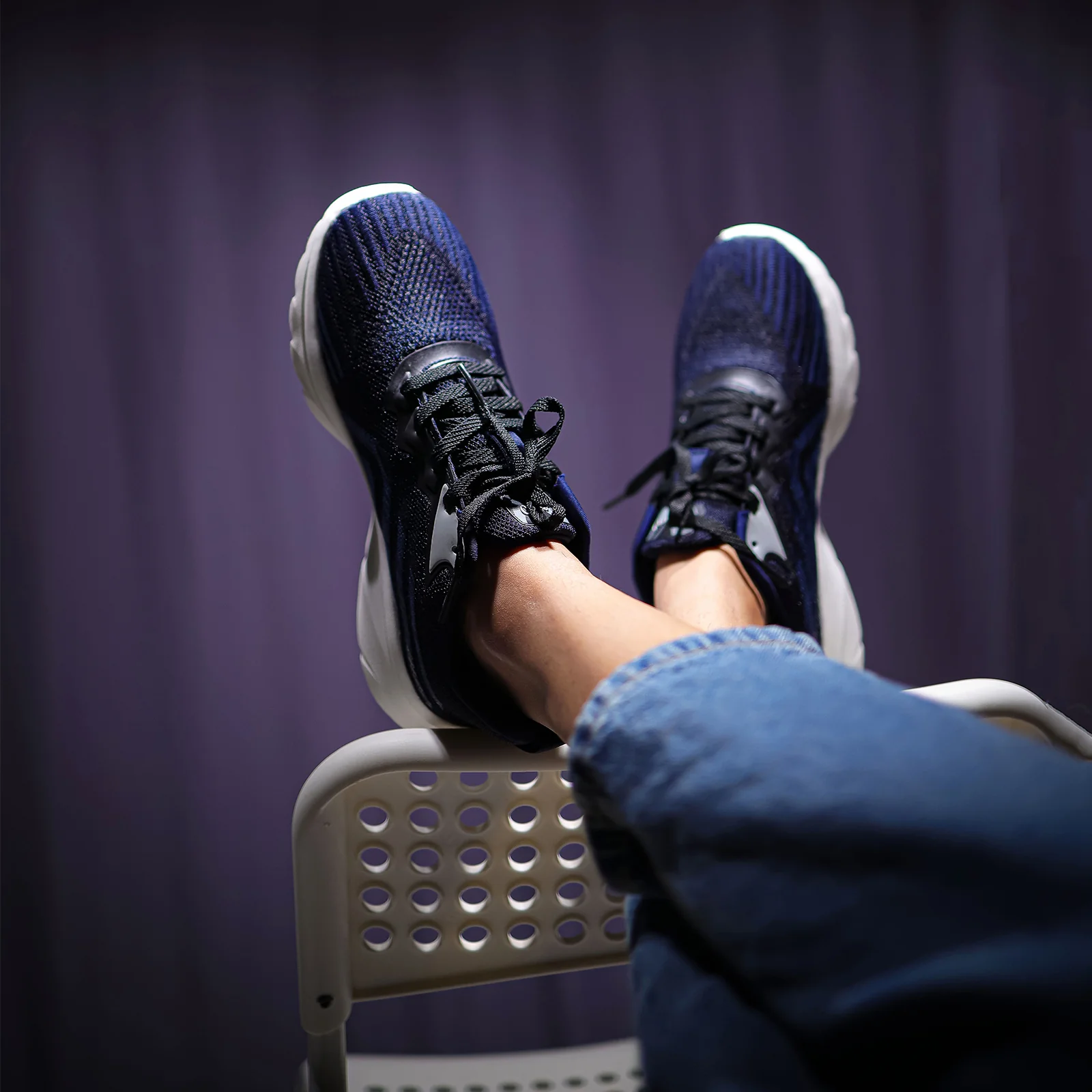 Women's Life Style Shoes - WS97093 Navy Blue - Image 5