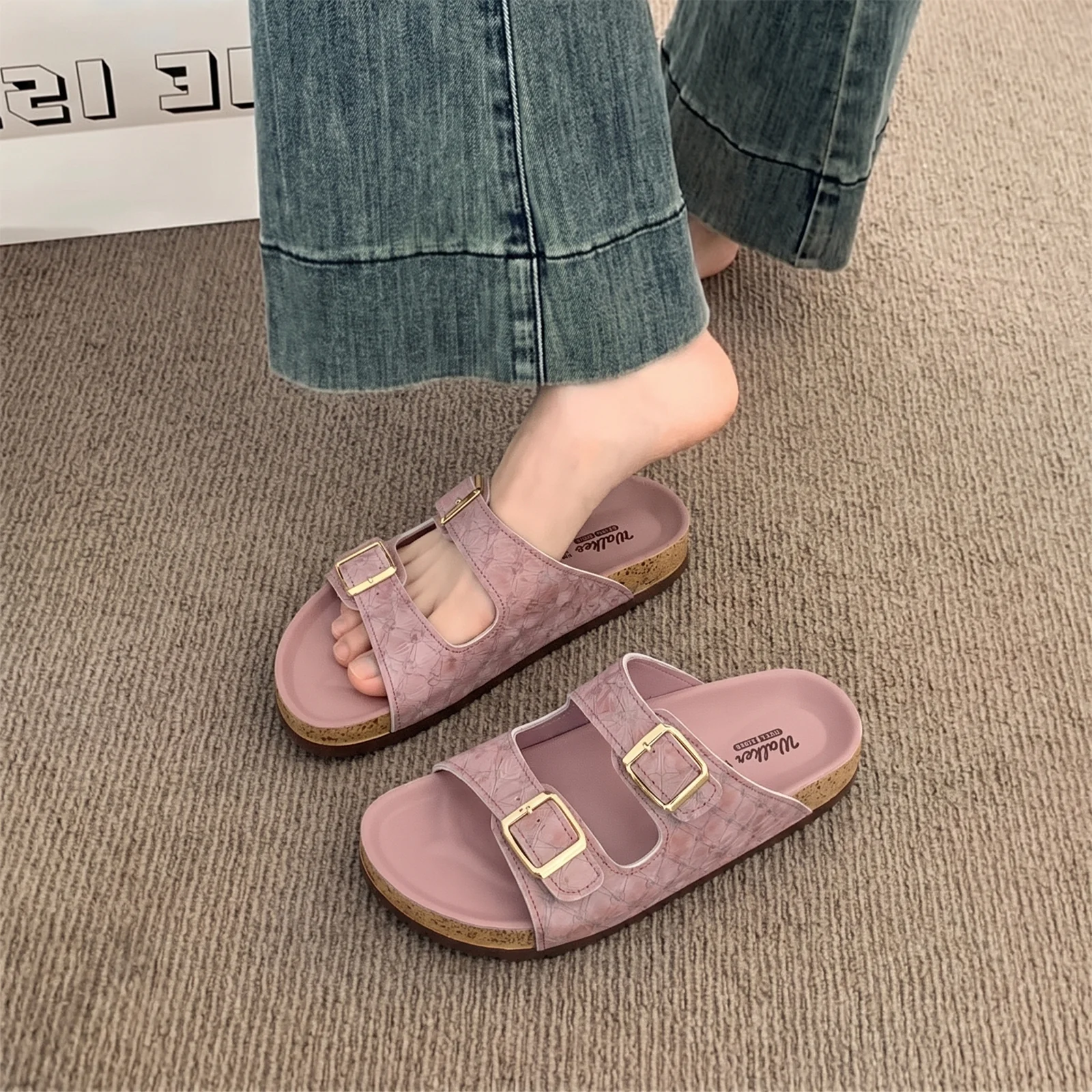 Women's Comfort Sandals - WLP74046 Dusty Rose - Image 2
