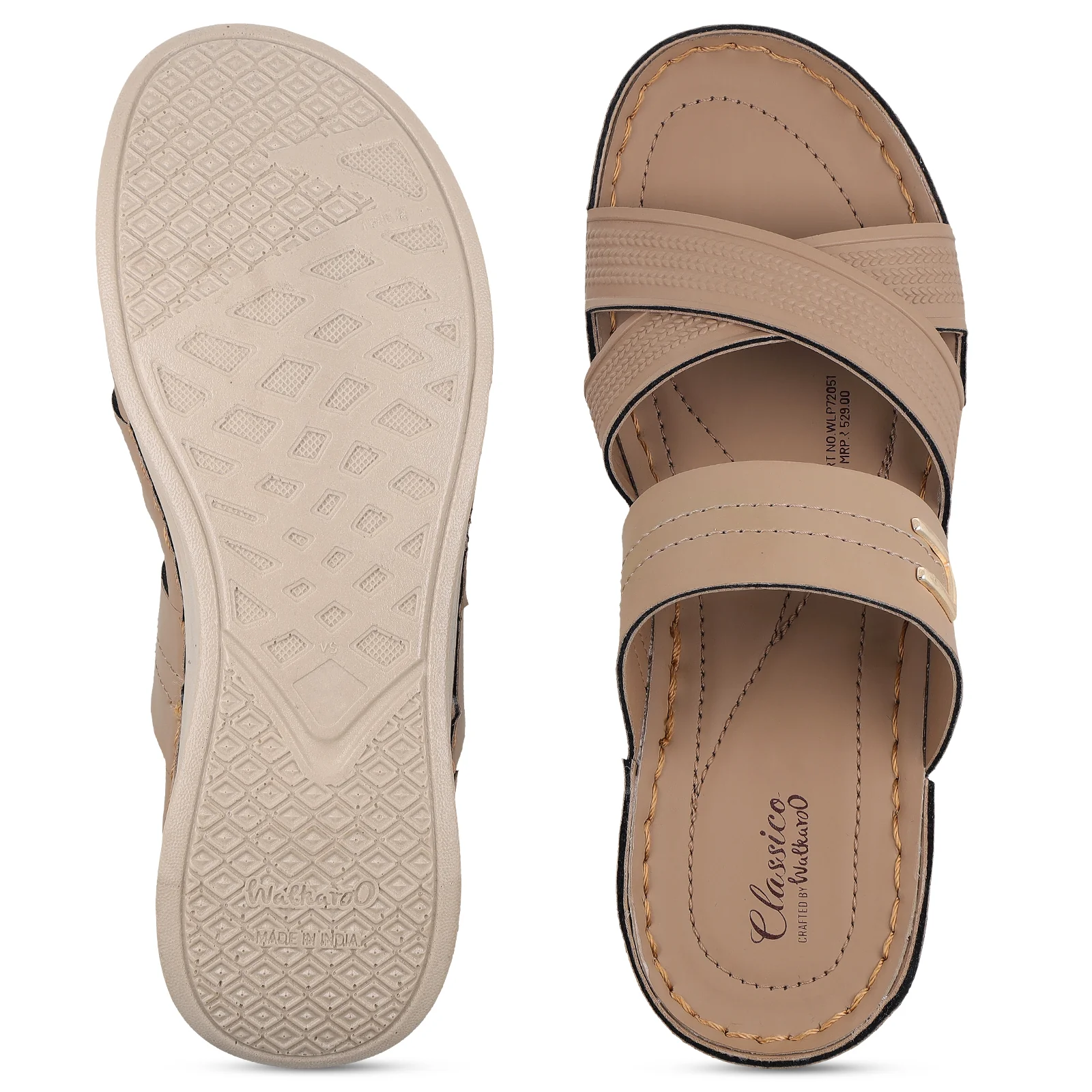 Women's Daily Wear Comfort Sandals  - WLP72051 Cream - Image 3