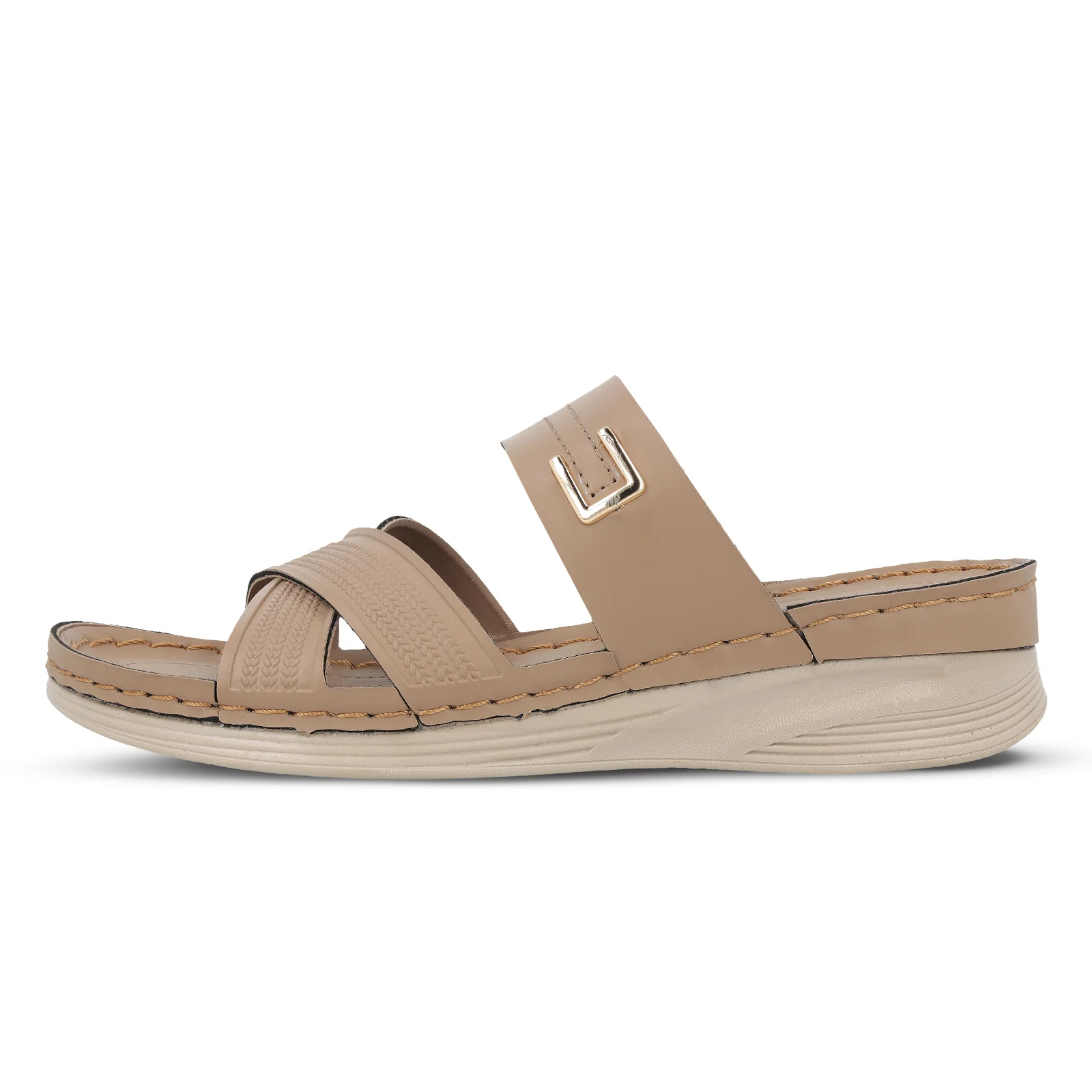 Women's Daily Wear Comfort Sandals  - WLP72051 Cream - Image 4