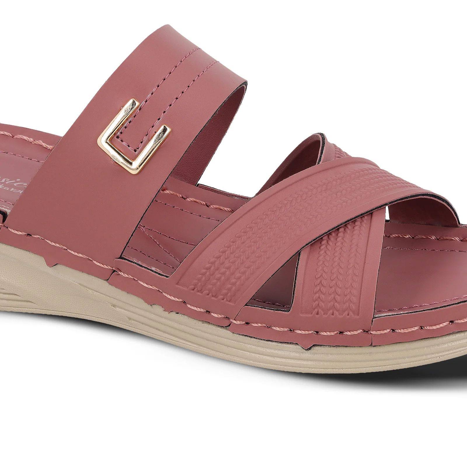 Women's Daily Wear Comfort Sandals  - WLP72051 Dusty Rose - Image 5