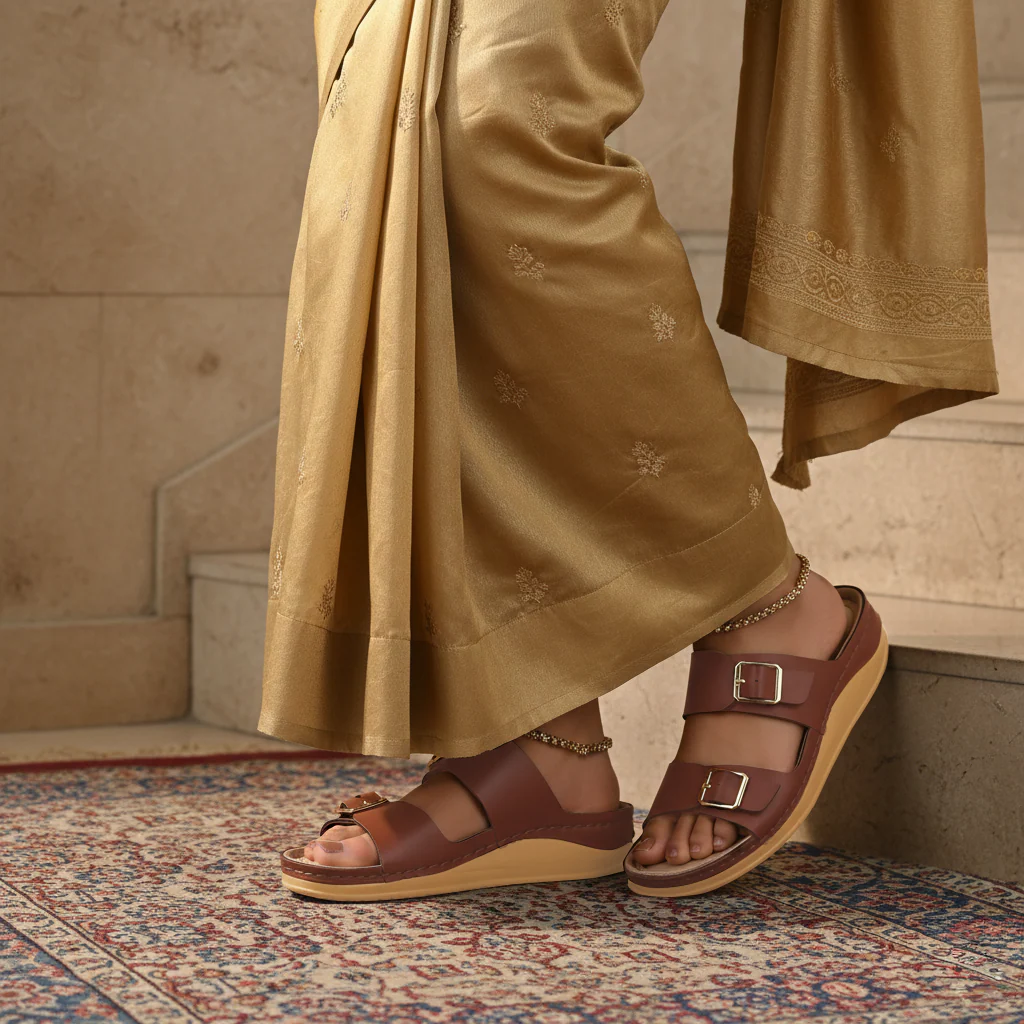 Women's Daily Wear Comfort Sandals  - WLP74021 Brown - Image 3