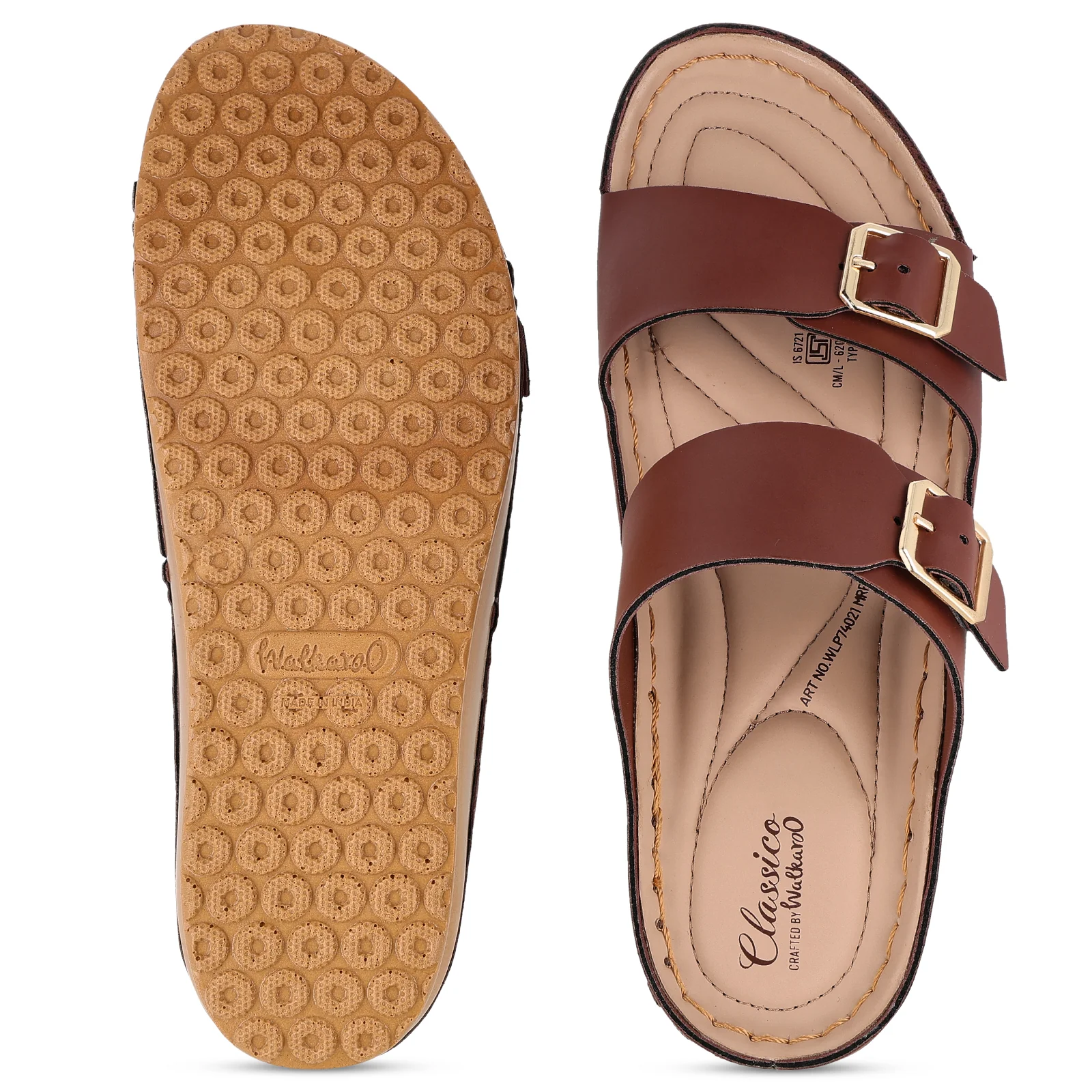 Women's Daily Wear Comfort Sandals  - WLP74021 Brown - Image 4