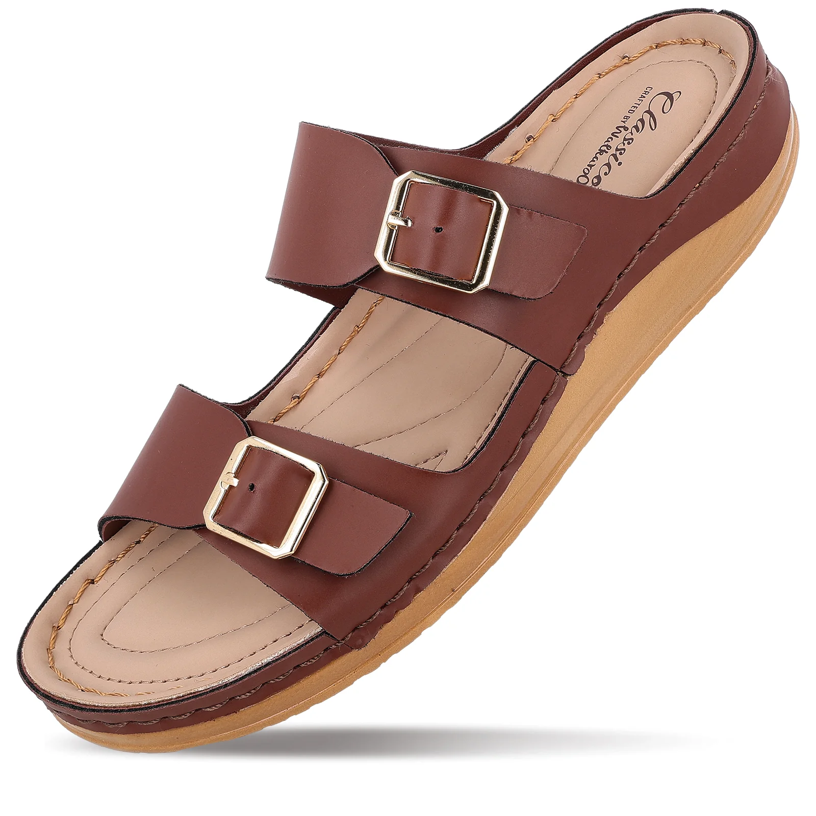 Women's Daily Wear Comfort Sandals  - WLP74021 Brown - Image 7