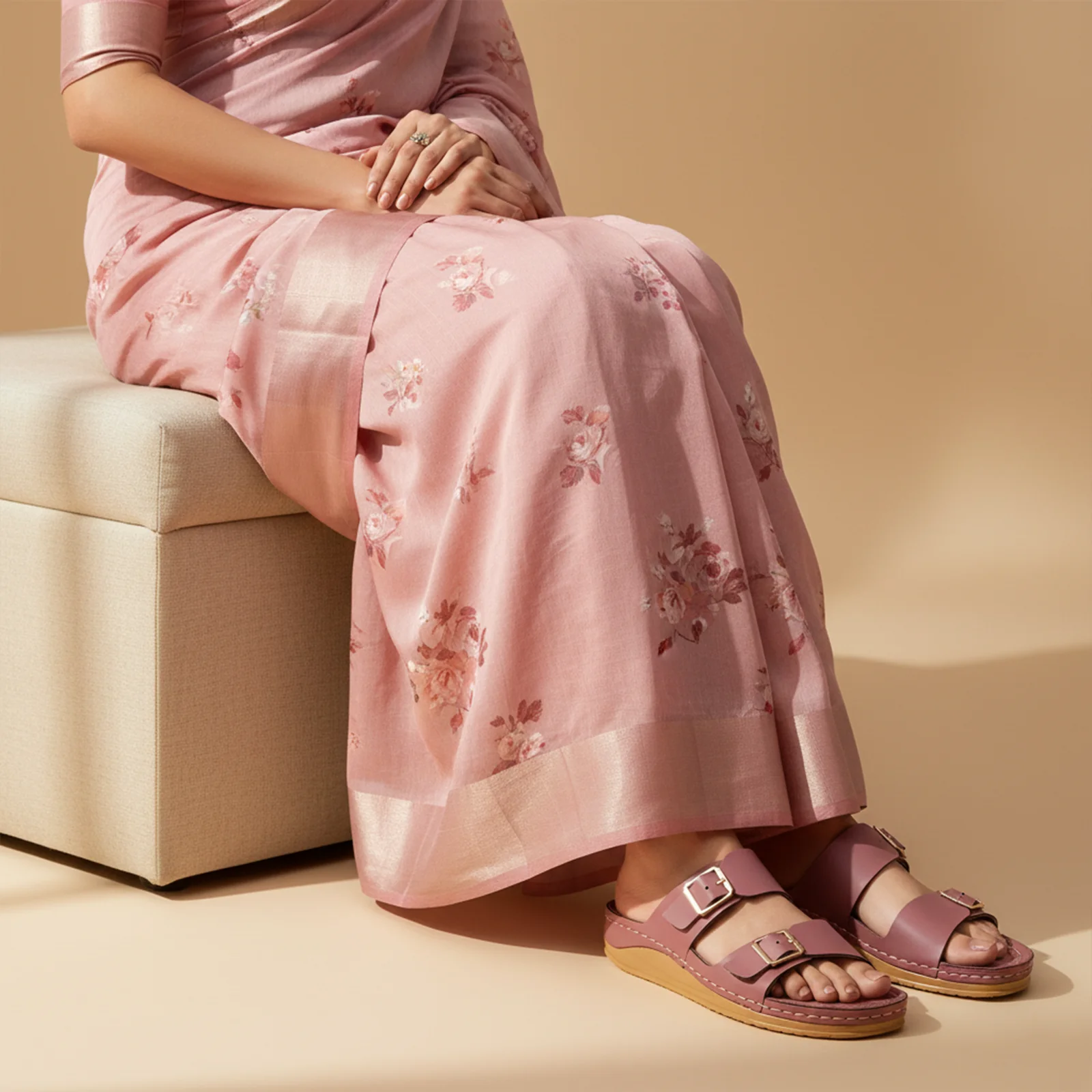 Women's Daily Wear Comfort Sandals  - WLP74021 Dusty Rose - Image 3