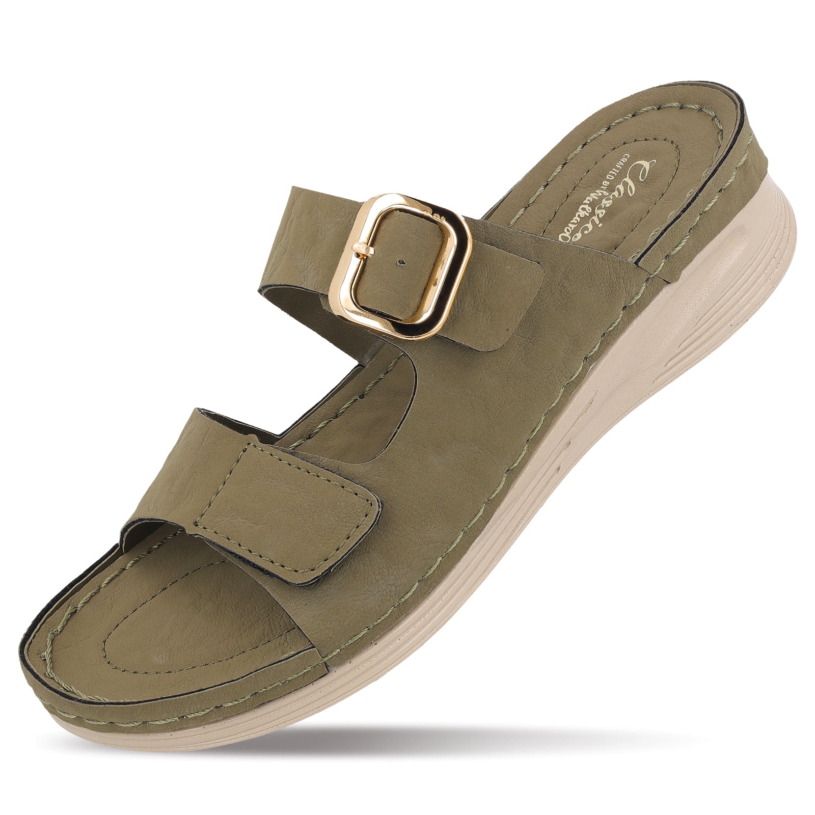 Women's Daily Wear Comfort Sandals  -WLP74026 Olive - Image 5