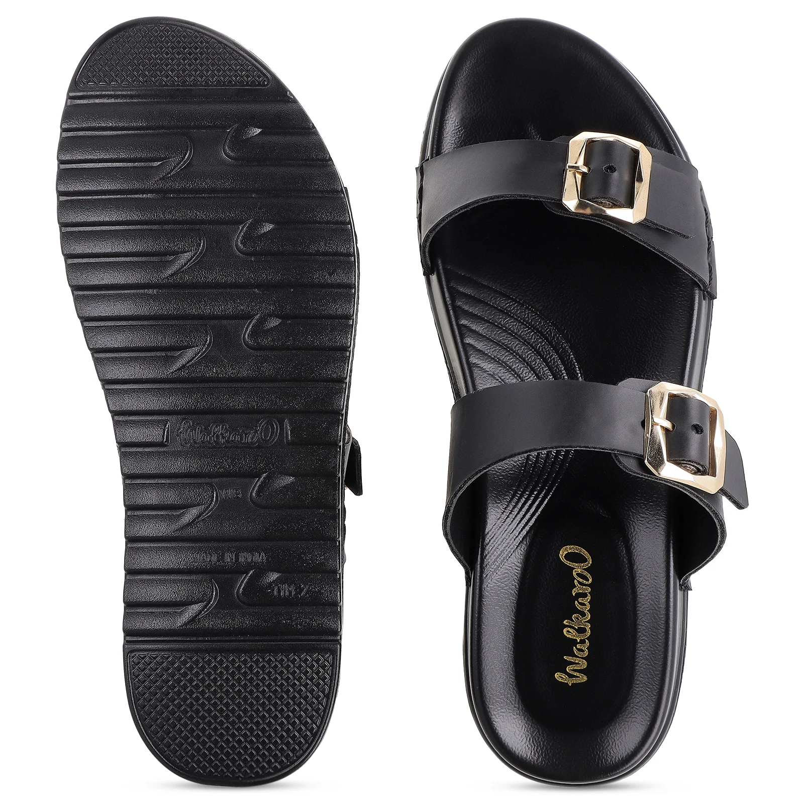 Women's Daily Wear Comfort Sandals - WLP74044 Black - Image 3