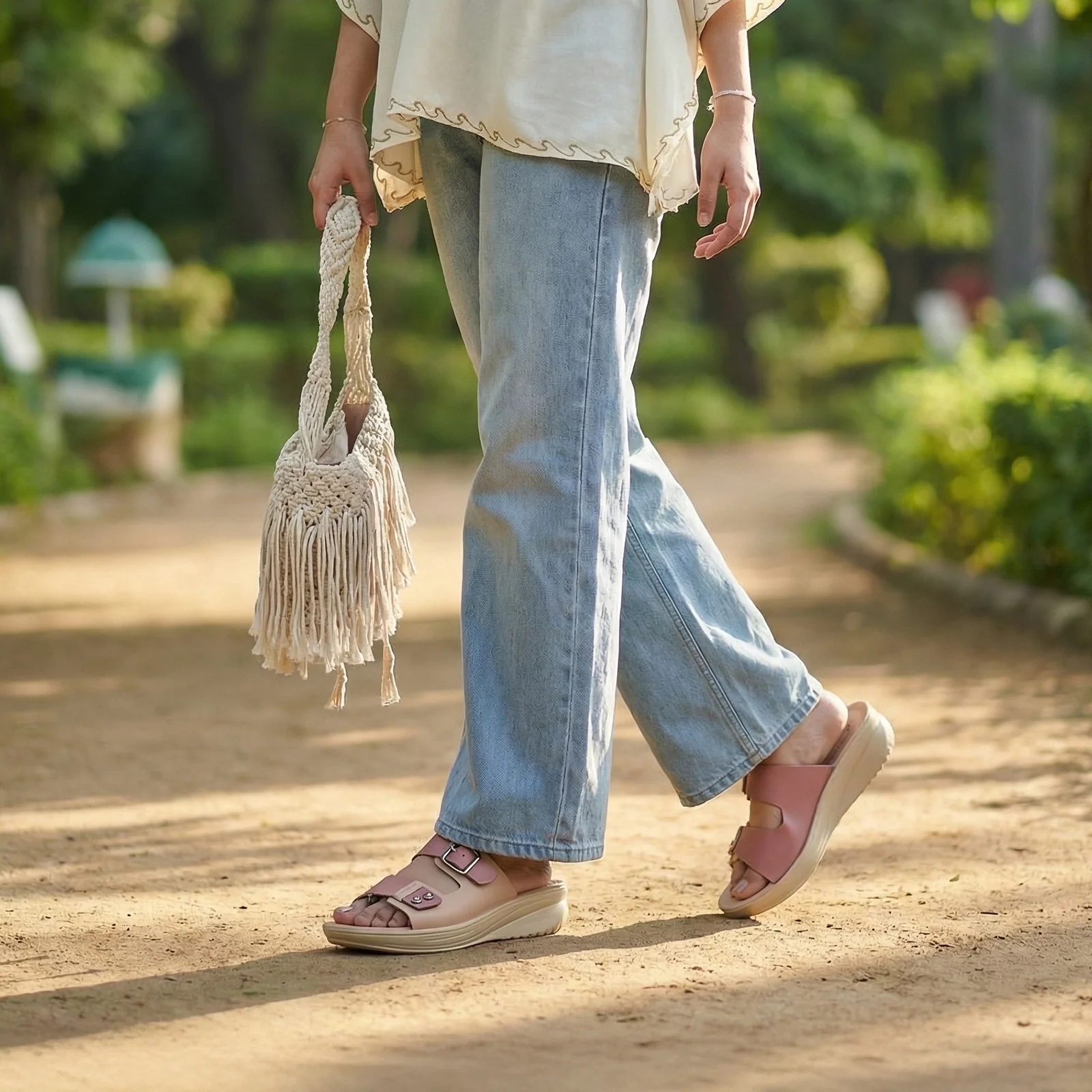 Women's Daily Wear Sandal  - WLR74019 Dusty Rose - Image 2