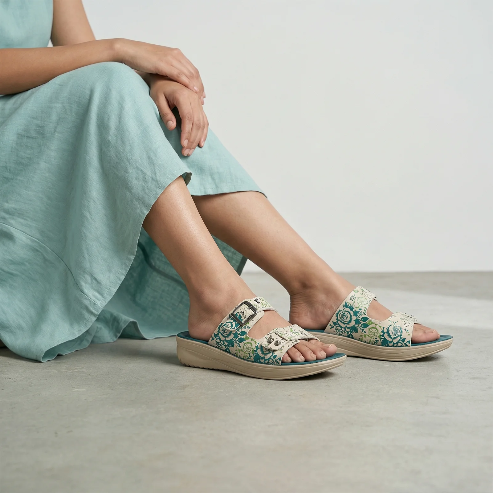 Women's Daily Wear Sandal  - WLR74019 Green - Image 2