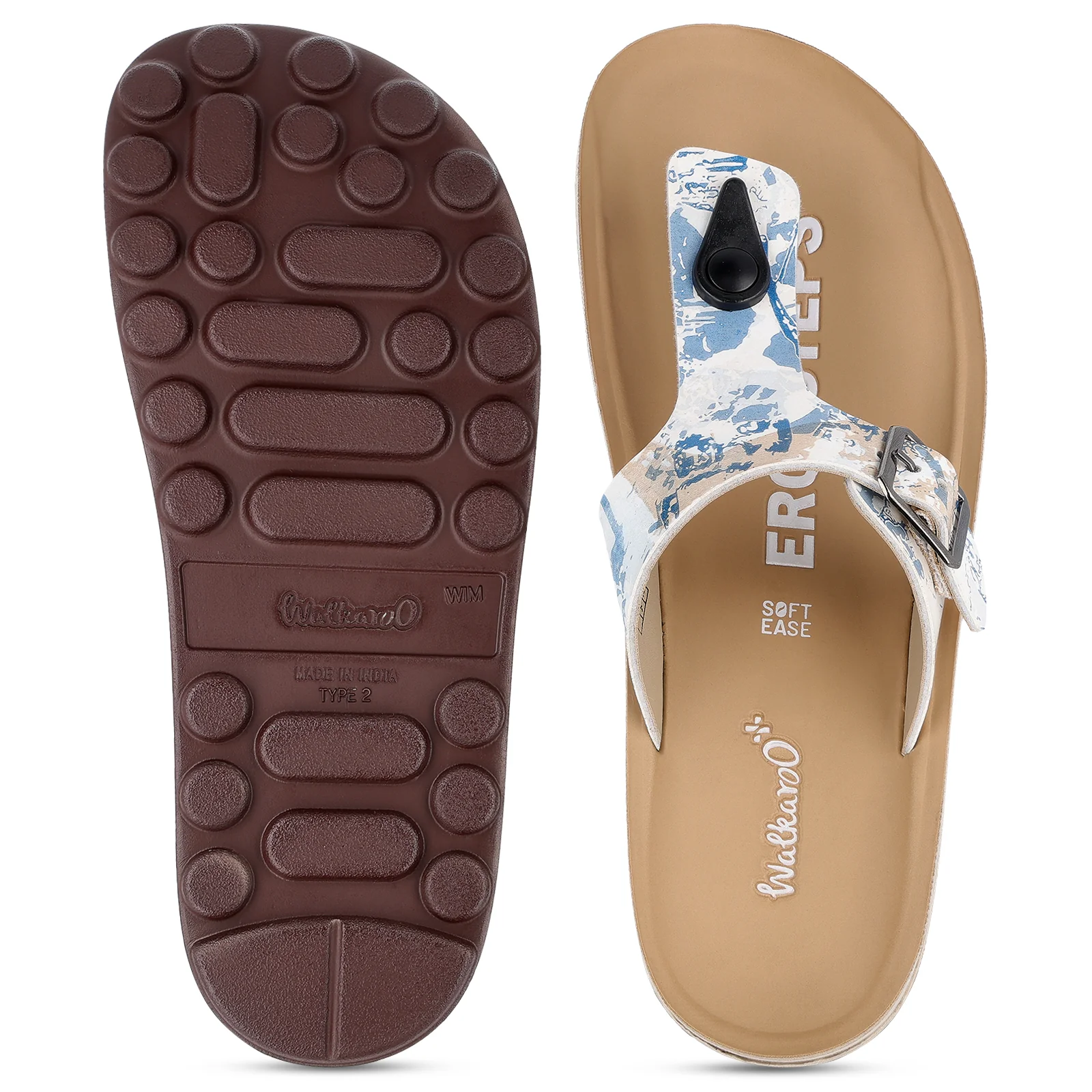 Women's Daily Wear Sandals - WLP71224 Blue Beige - Image 3