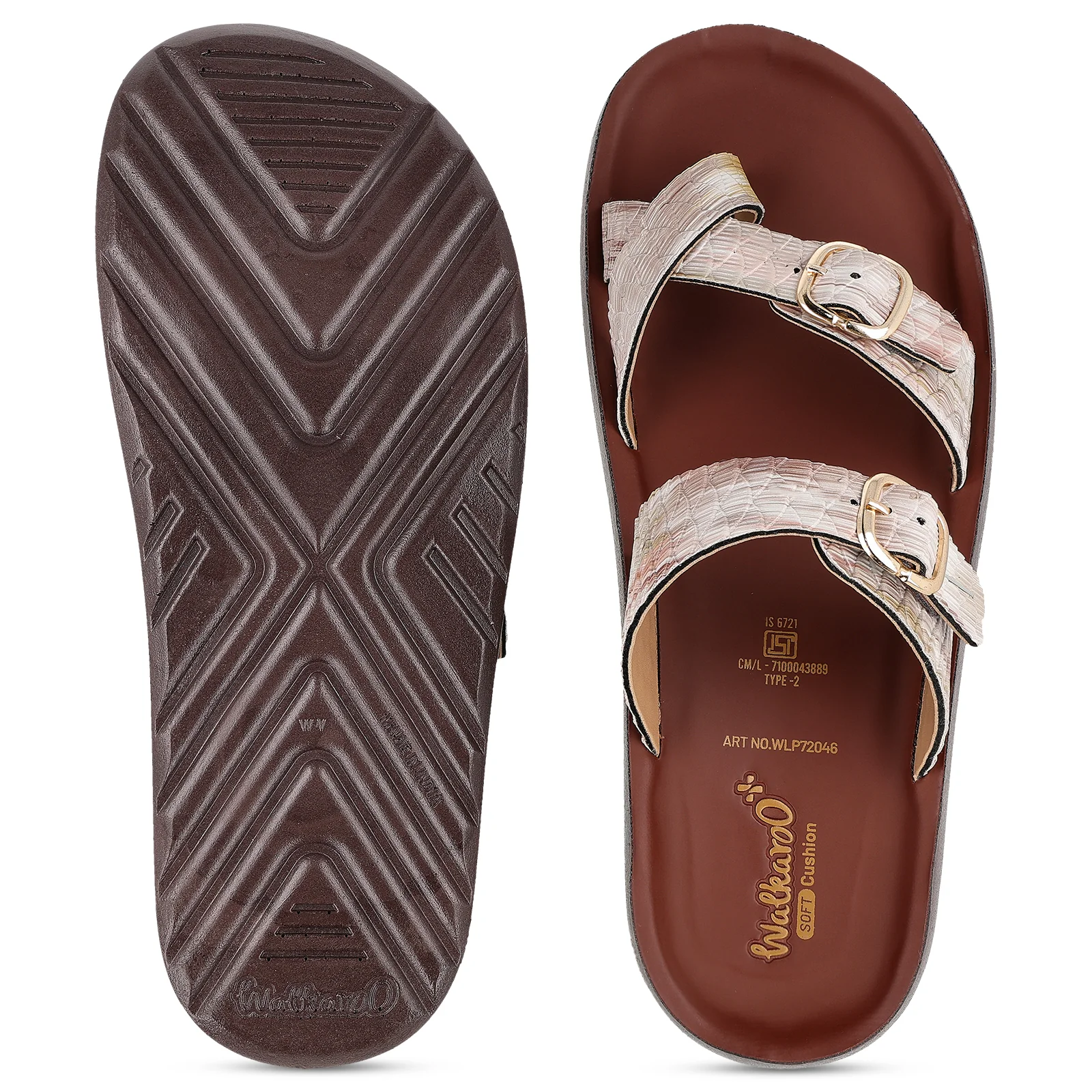 Women's Daily Wear Sandals - WLP72046 Brown - Image 3