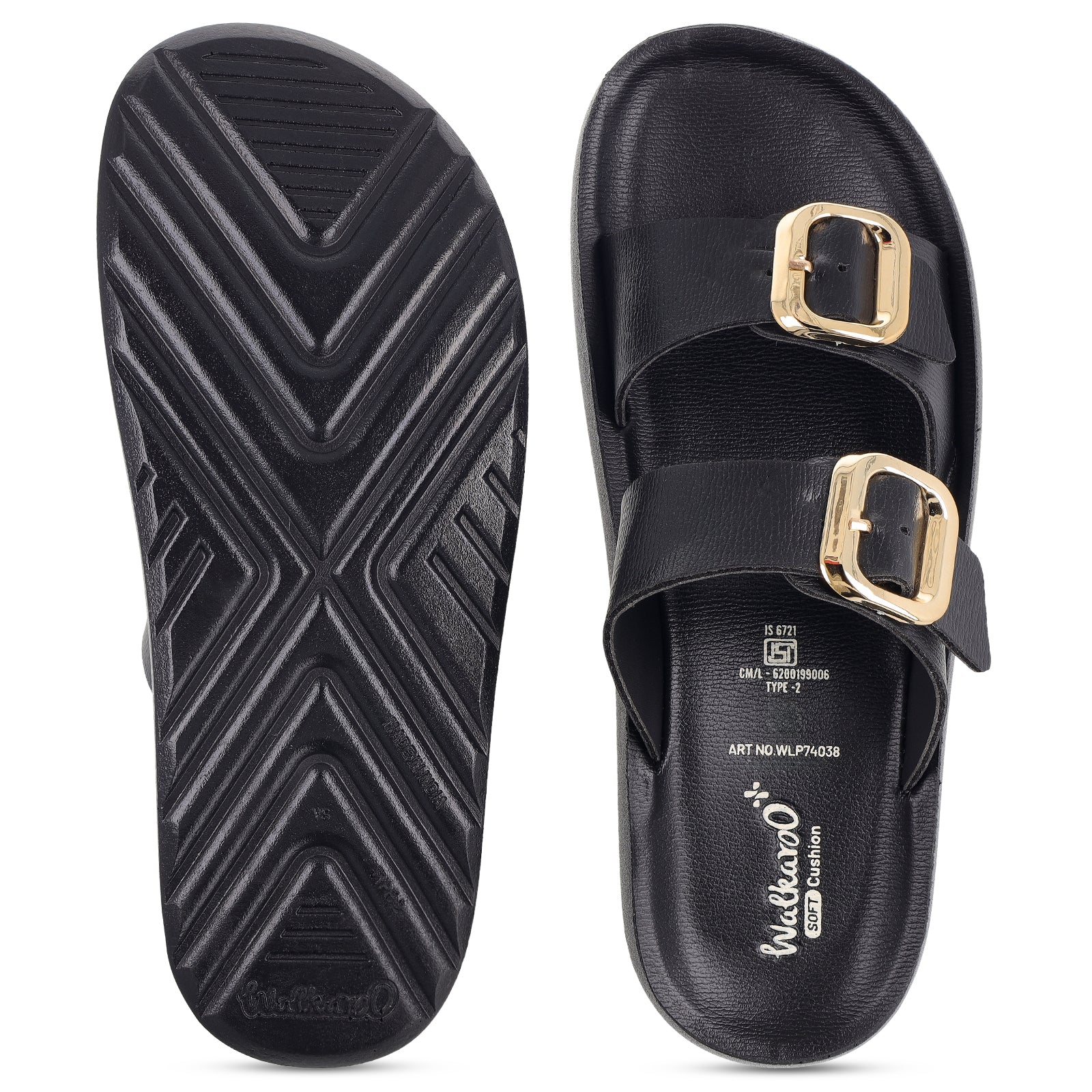 Women's Daily Wear Sandals - WLP74038 Black - Image 3