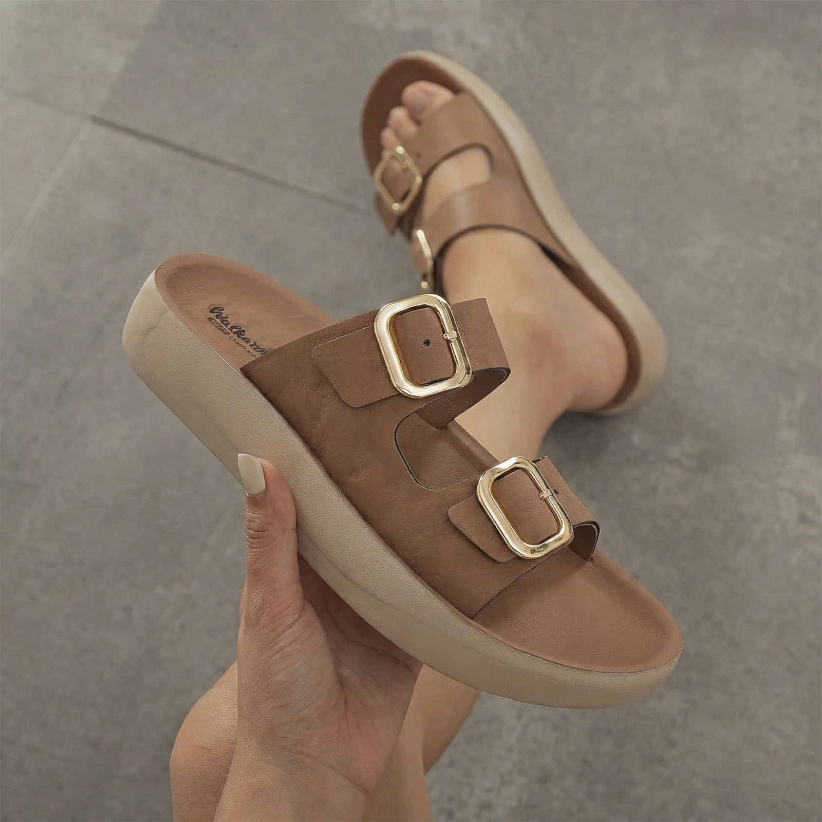 Women's Daily Wear Sandals - WLP74038 French Beige - Image 2