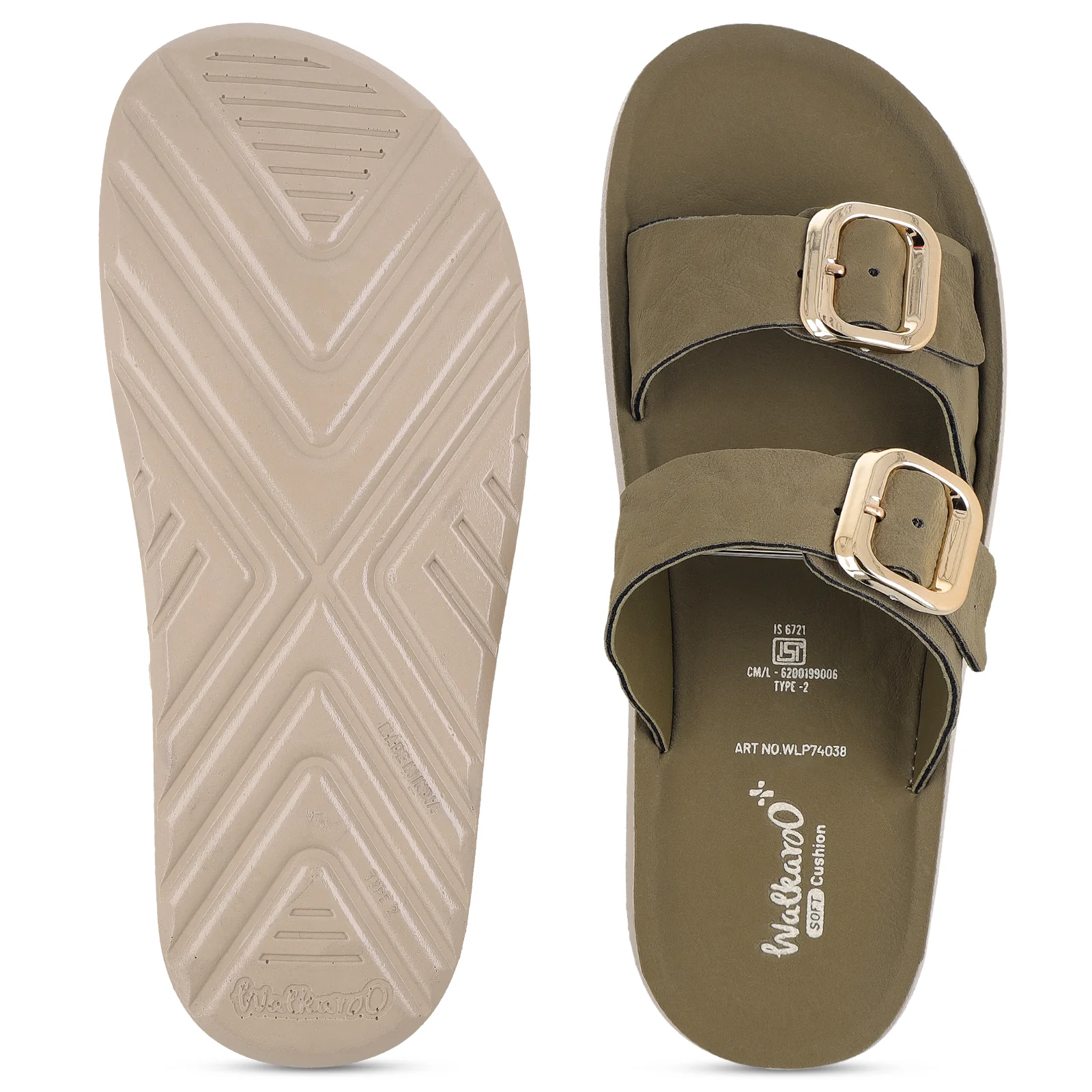 Women's Daily Wear Sandals - WLP74038 Olive - Image 3