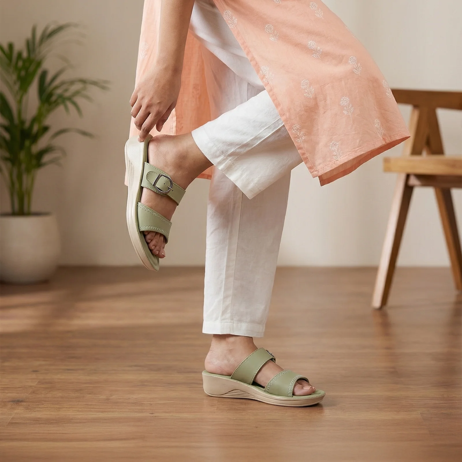 Women's Daily Wear Sandals  - WLR74017 Pista - Image 2