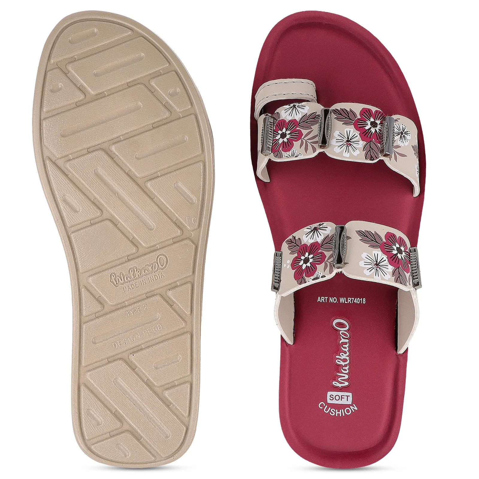 Women's Daily Wear Sandals - WLR74018 Maroon - Image 2