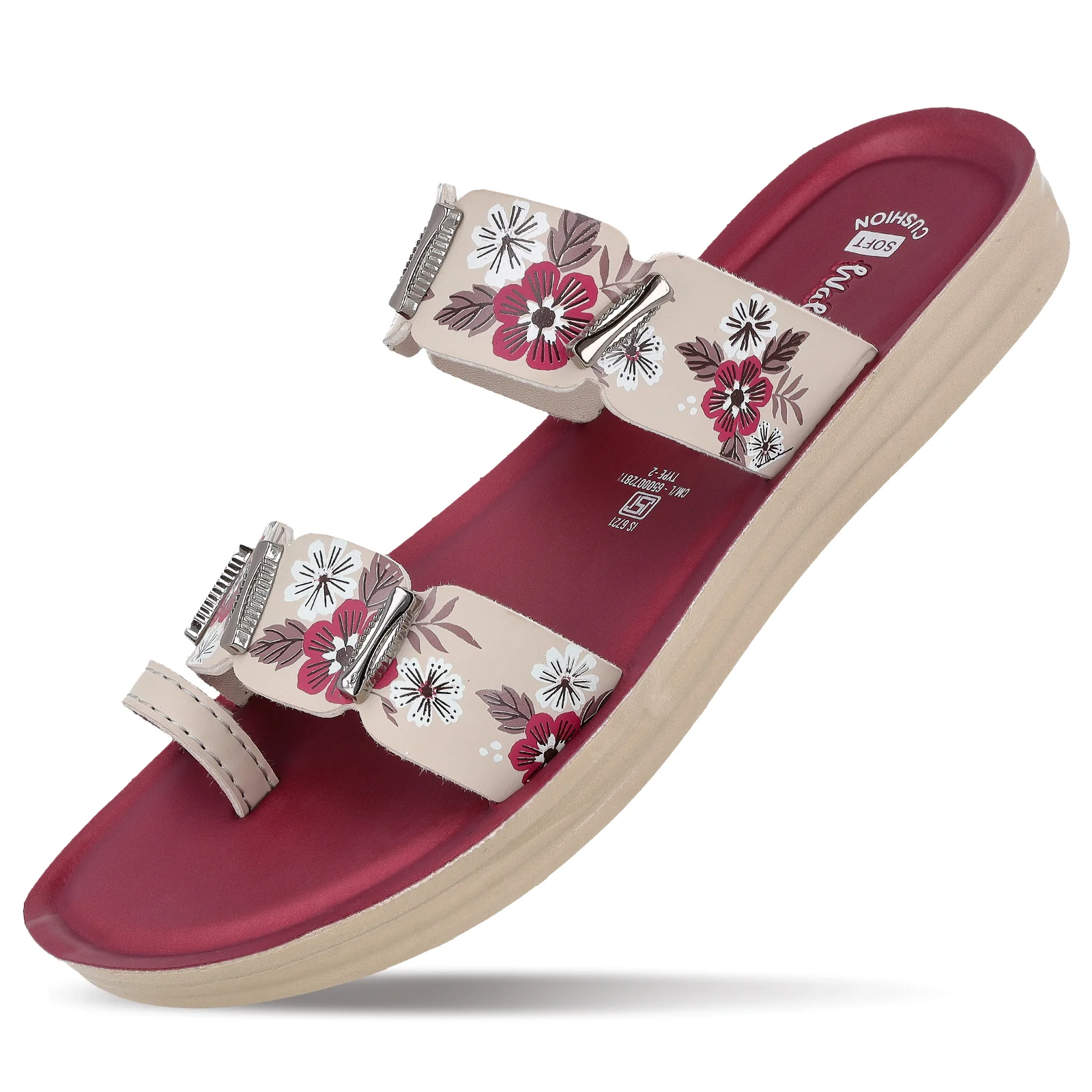 Women's Daily Wear Sandals - WLR74018 Maroon - Image 5