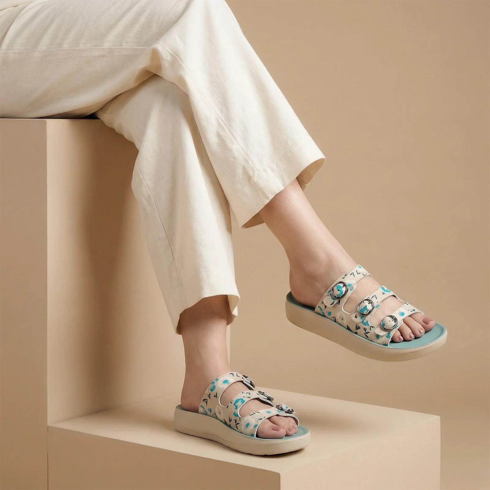 Women's Daily Wear Sandals - WLR74030 Turquoise Blue - Image 2