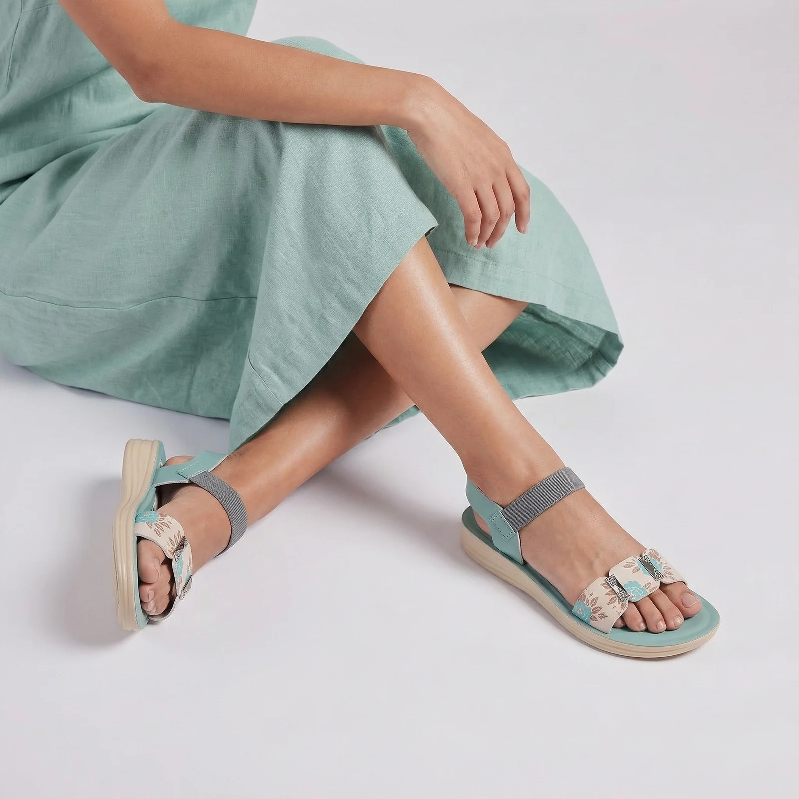 Women's Daily Wear Sandals - WLR77035 Turquoise Blue - Image 2