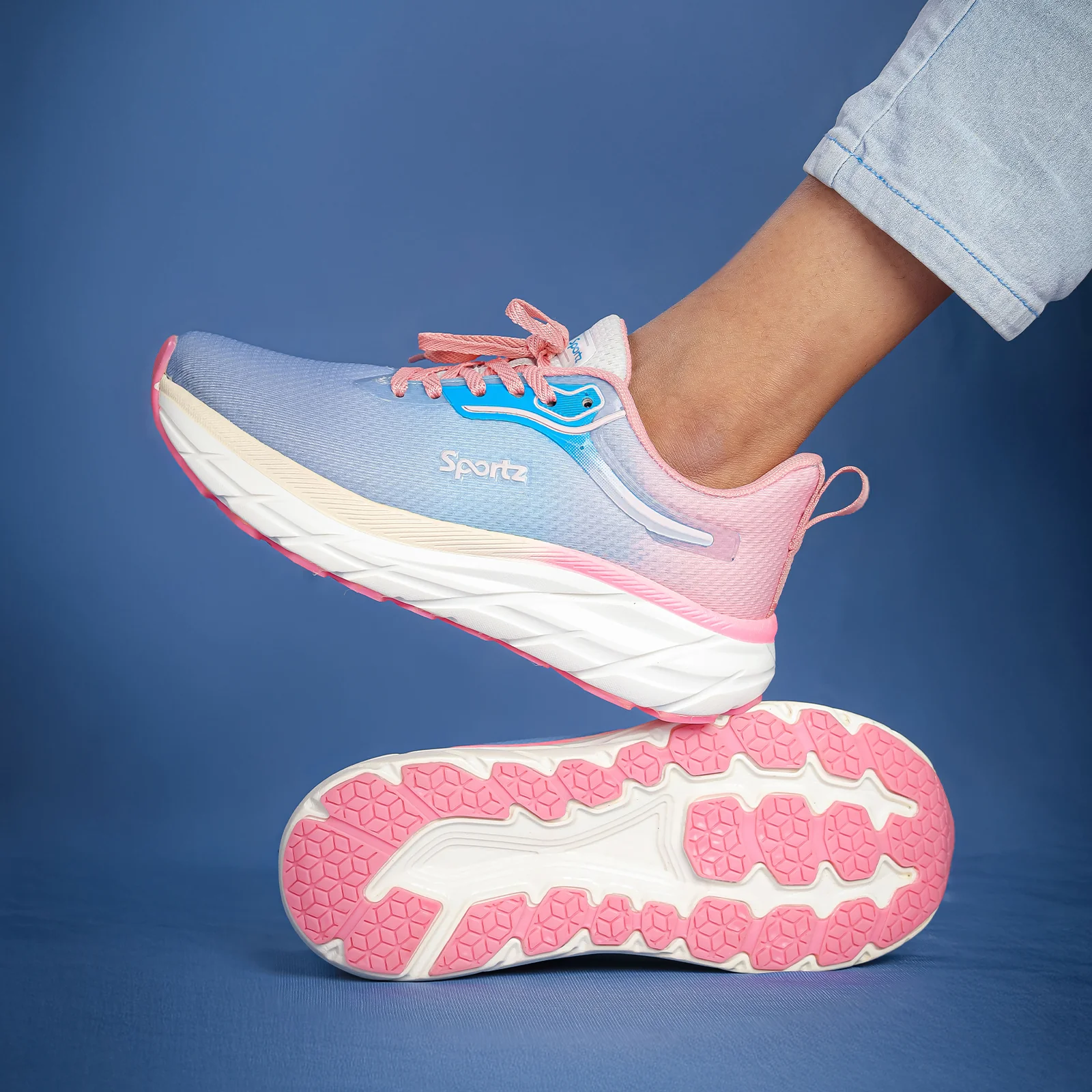 Women's Lace-up Sports Shoe - WS9917 Peach Sky - Image 2