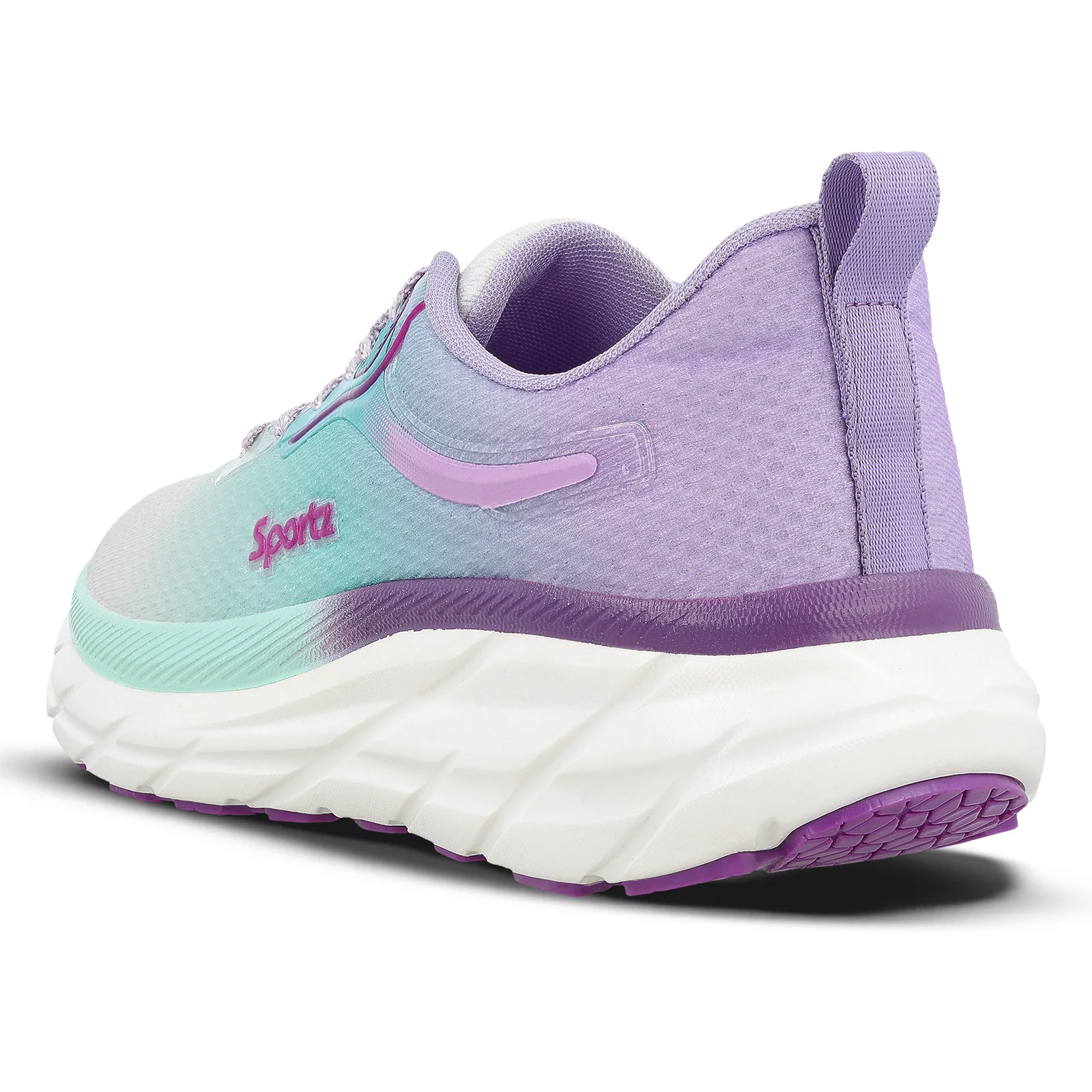 Women's Lace-up Sports Shoe - WS9917 Purple Green - Image 6