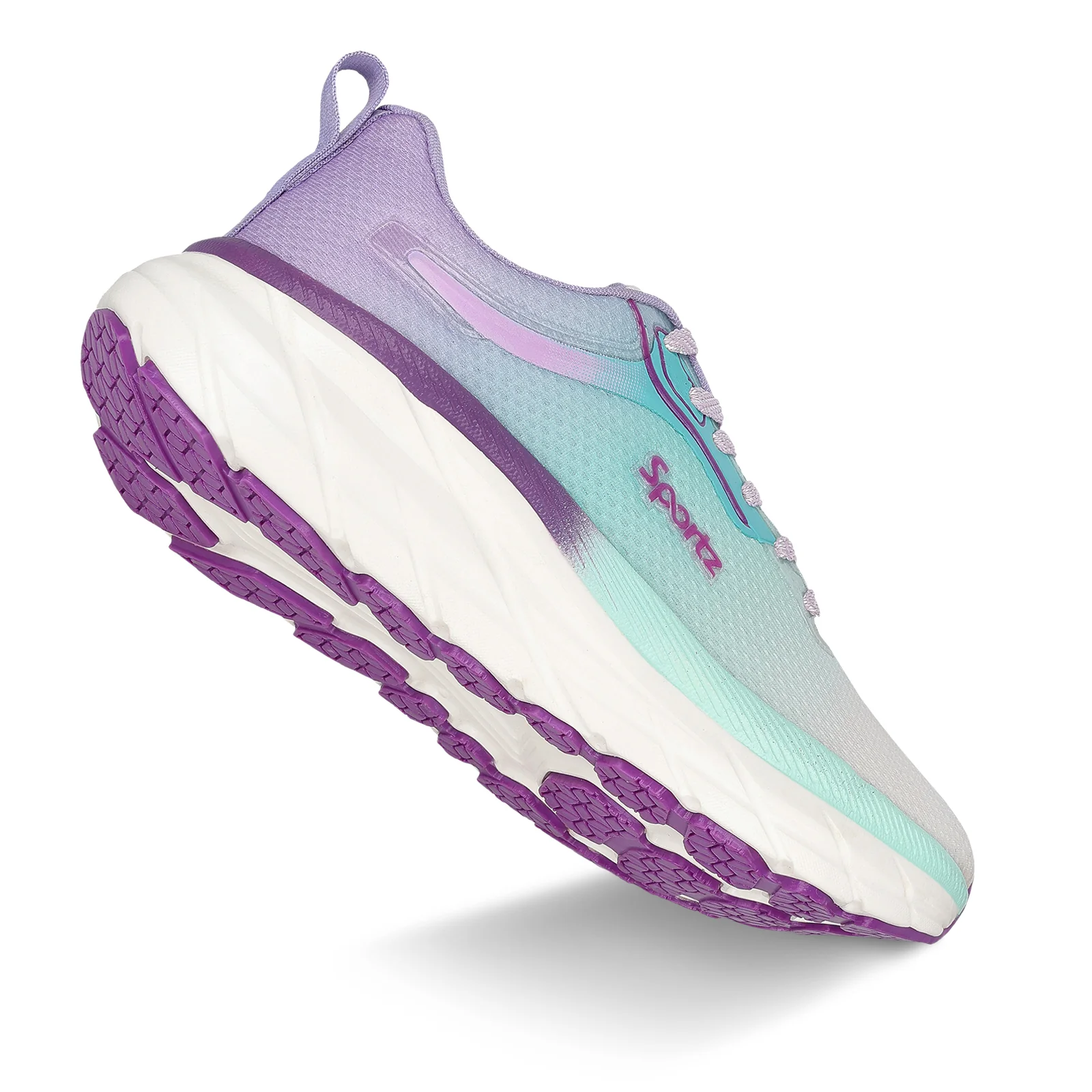 Women's Lace-up Sports Shoe - WS9917 Purple Green - Image 7