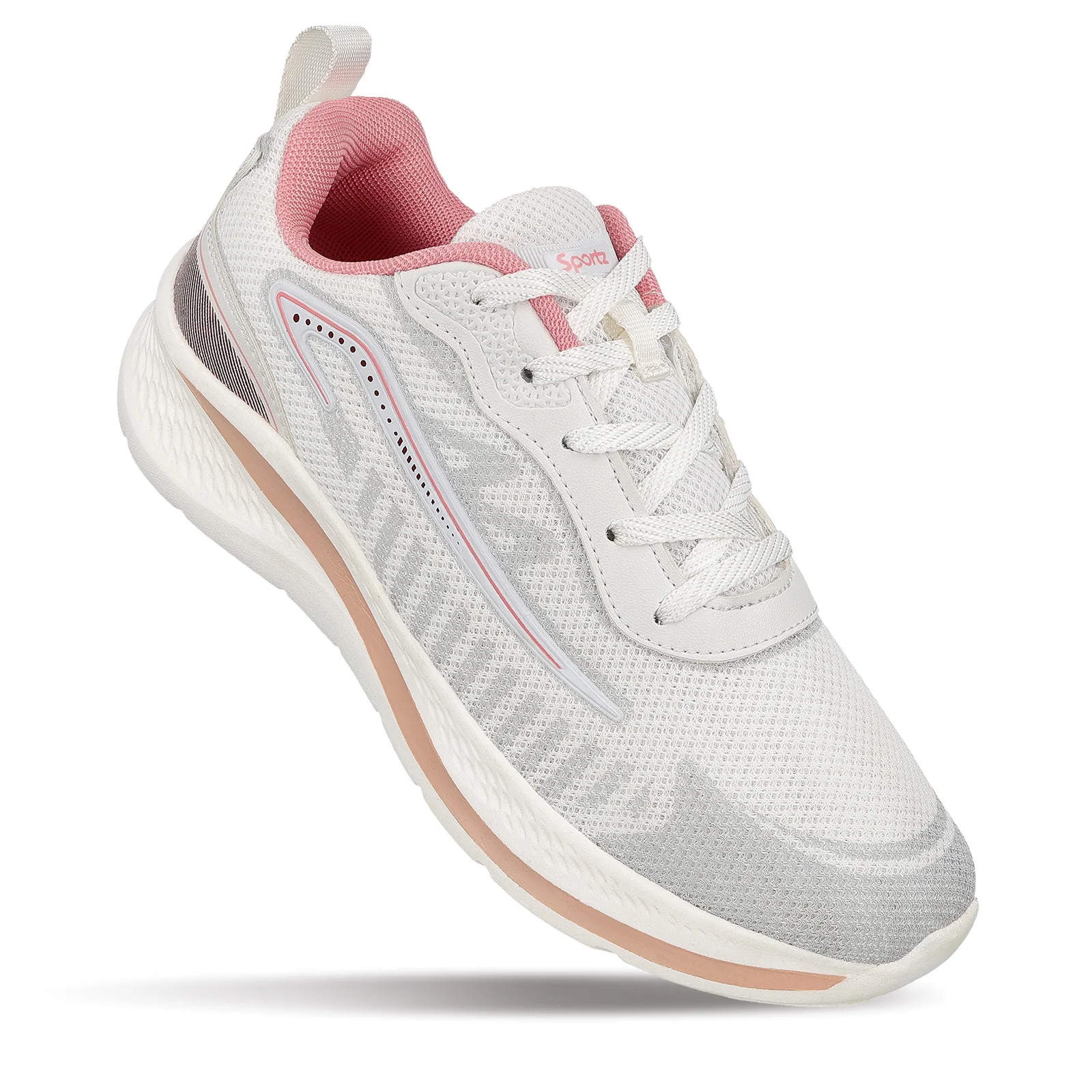 Women's Lace-up Sports Shoe - WS9918 White - Image 3