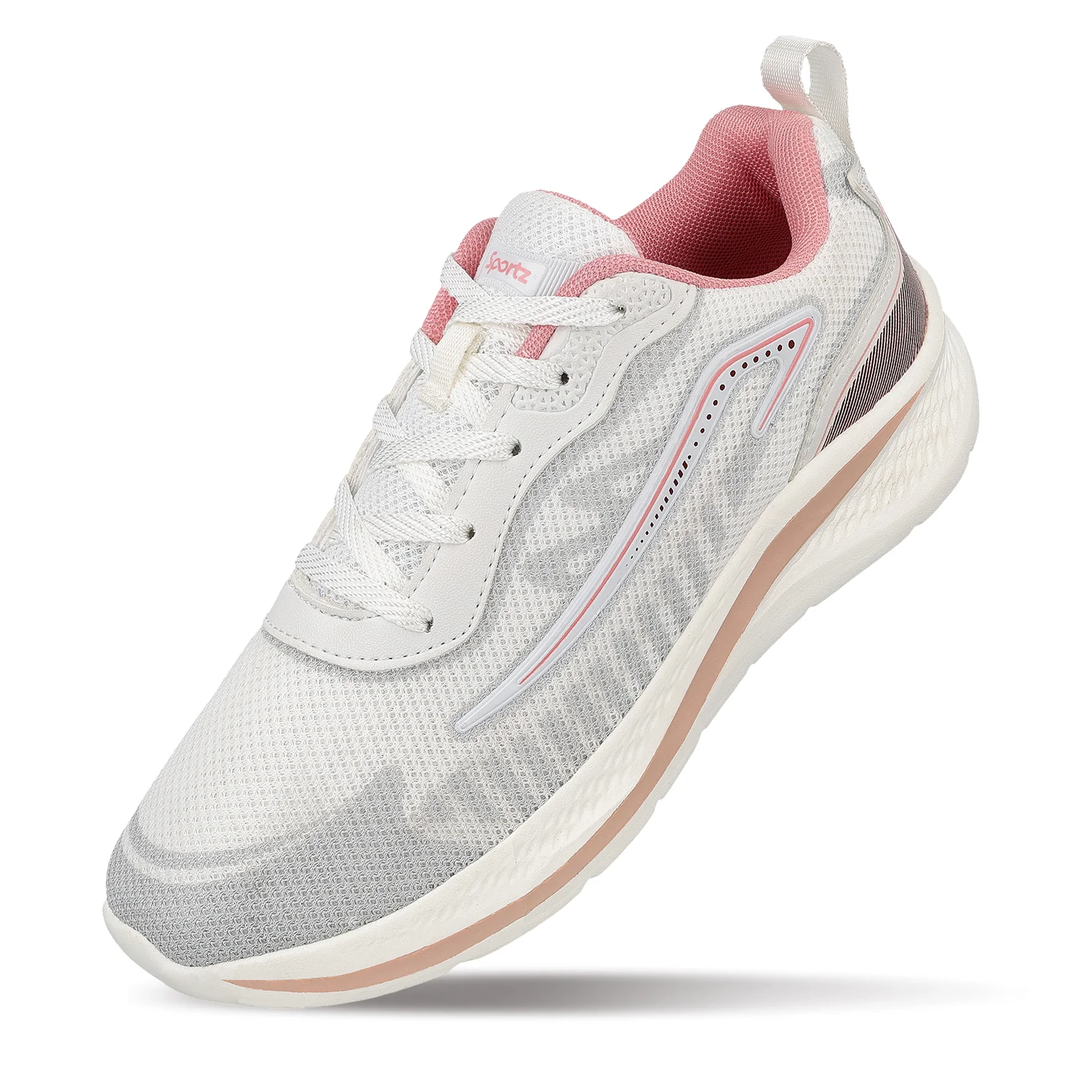 Women's Lace-up Sports Shoe - WS9918 White - Image 7