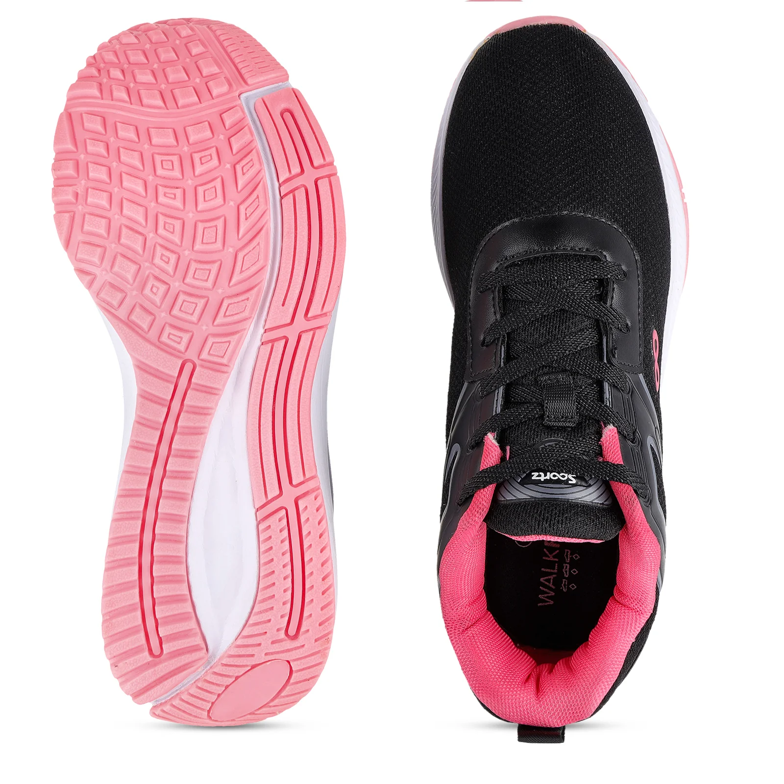 Women's Lace-up Sports Shoe - WS9922 Black - Image 2