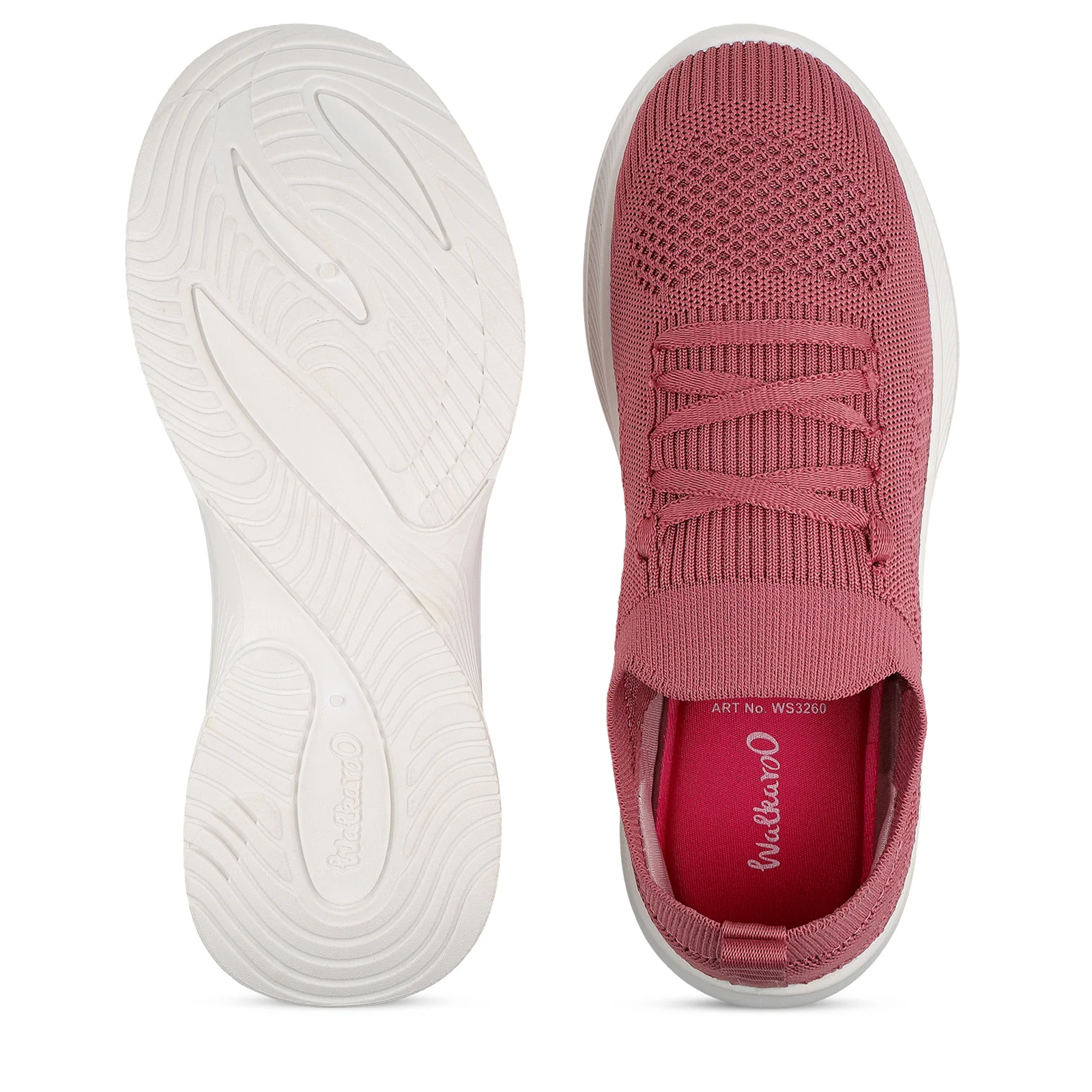 Women's Lace-up Walking Shoe - WS3260 Peach - Image 2